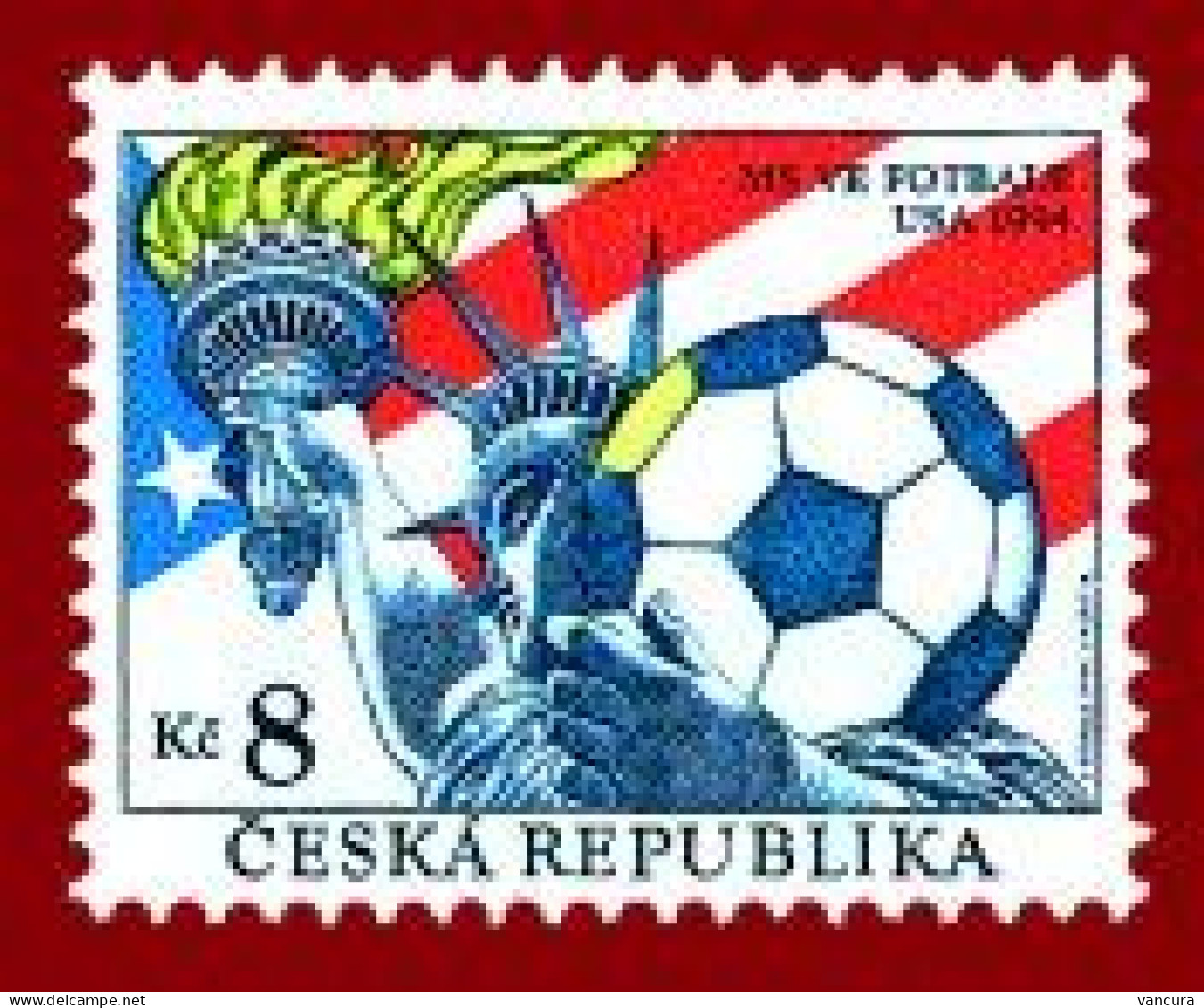 ** 45 Czech Republic World Championship Football Soccer 1994 Statue Of Liberty - 1994 – Stati Uniti