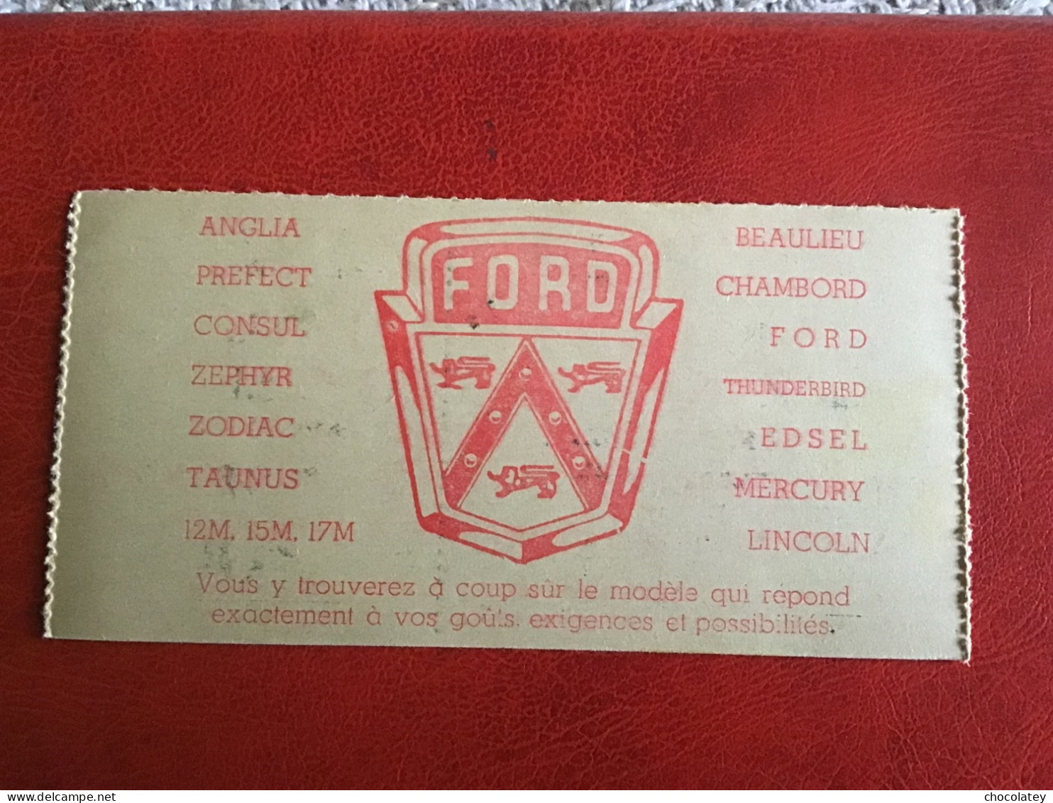 Force Aerienne Meeting Der Naties 1958 Bierset Ministerie De La Defensie Ford Auto Reclame - Eintrittskarten