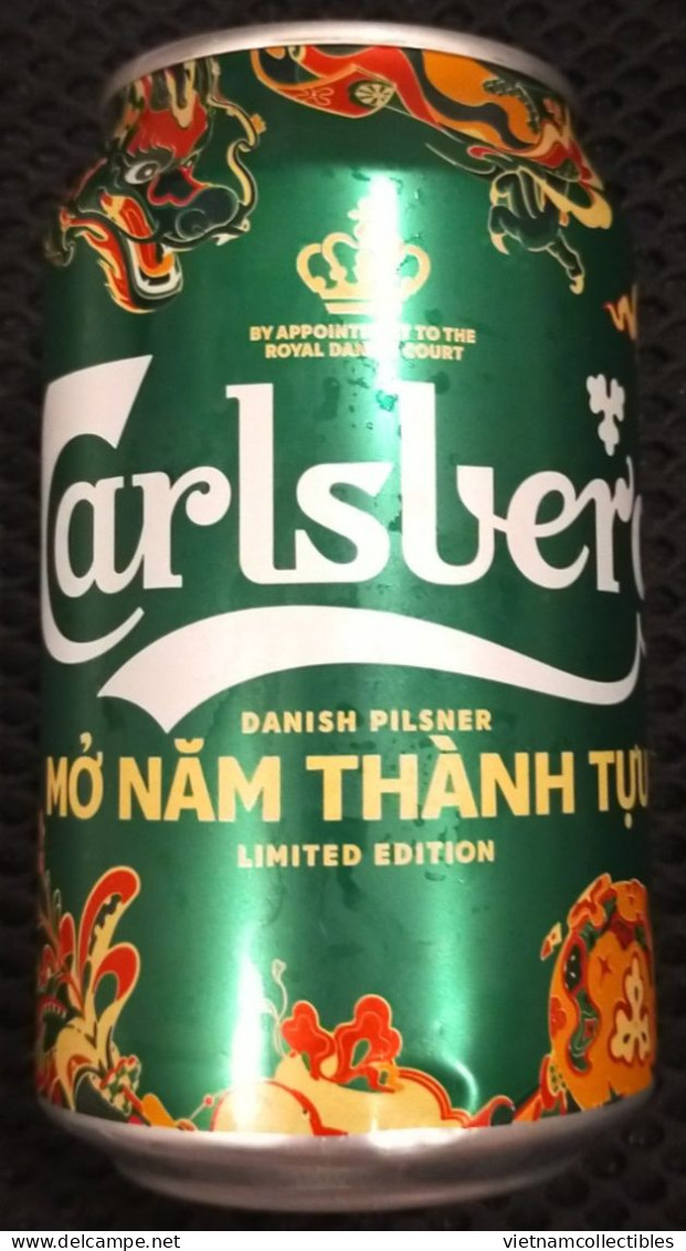 Viet Nam Vietnam Carlsberg 330ml Empty : NEW YEAR 2024 - The Can Is Opened By 2 Holes - Latas