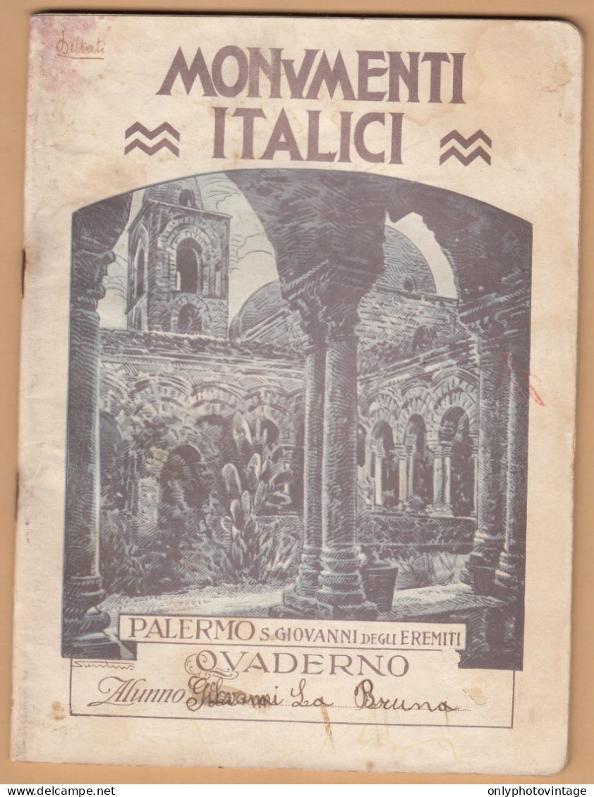 Quaderno Periodo Fascista Anni 30, Monumenti Italici, Palermo, San Giovanni Eremiti - Collections