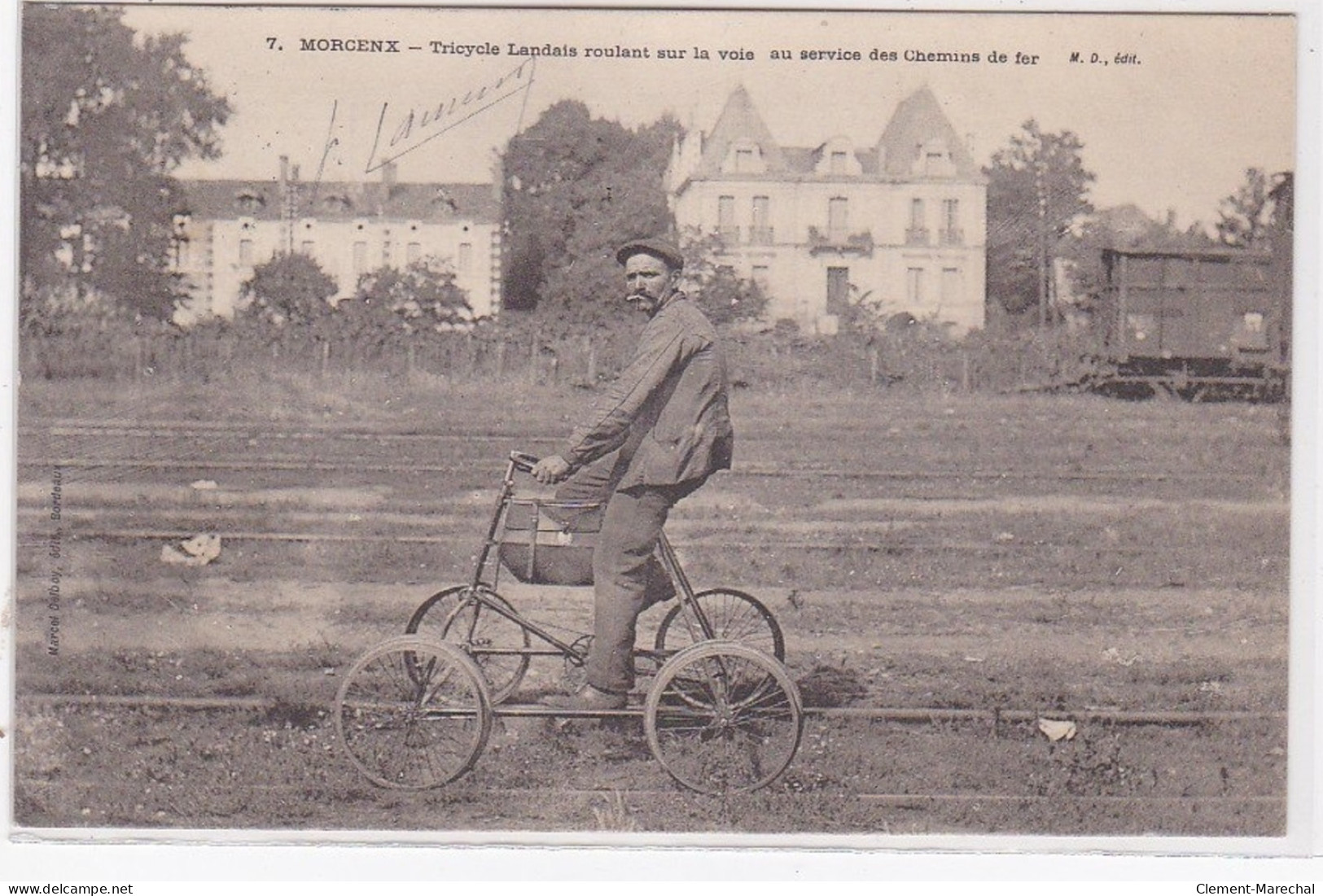 MORCENX : Tricycle Landais Roulant Sue La Voie Au Service Des Chemins De Fer - Très Bon état - Morcenx