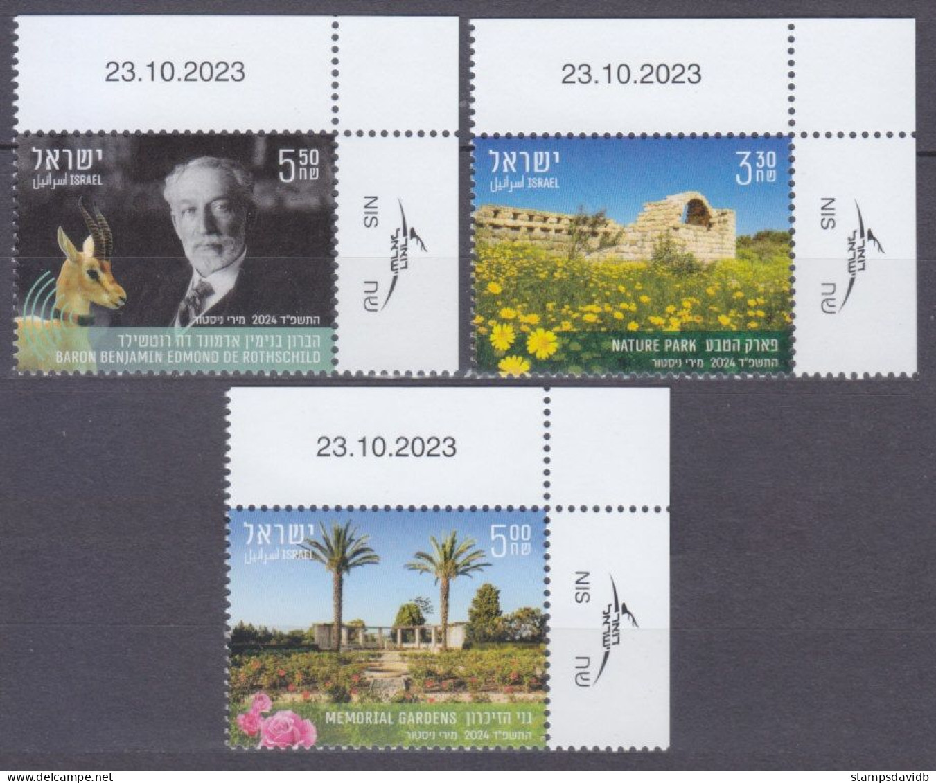 2024 Israel 3v Fauna And Flora - Baron Rothschild - Nuovi