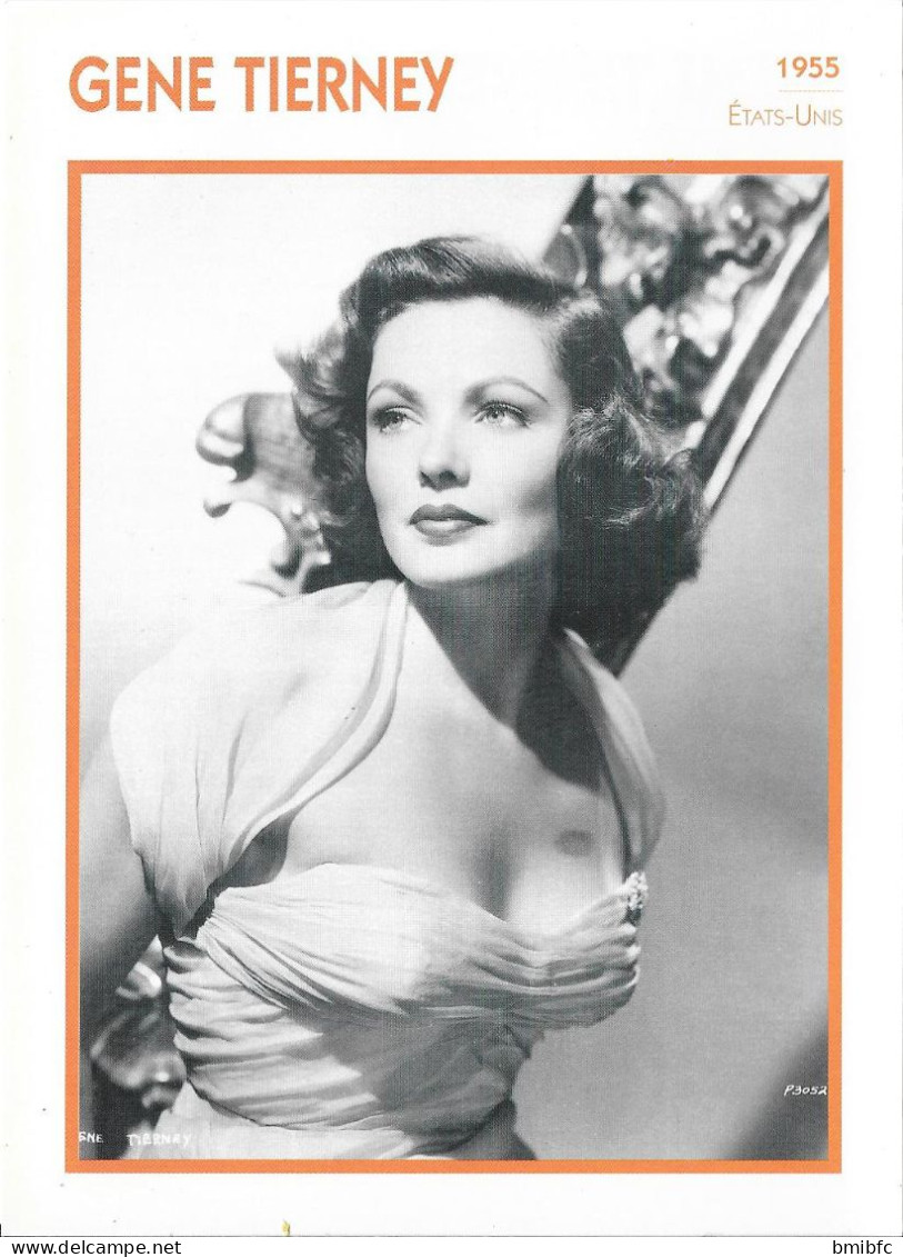 Thème Cinéma  (acteur-actrice)  - GENE TIERNEY - Andere & Zonder Classificatie