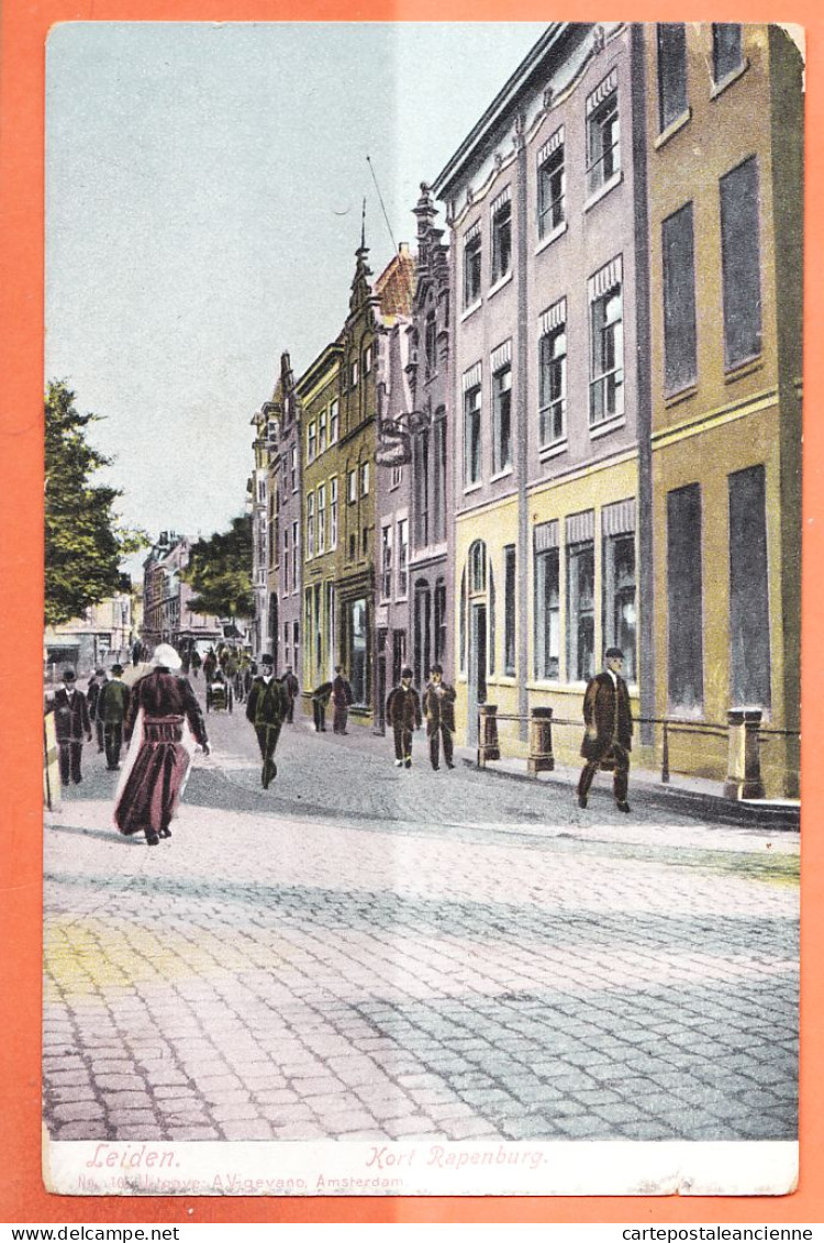 36543 / ⭐ Rare LEIDEN Zuid-Holland Kort RAPENBURG 1909 Kunstchromo VIGEVANO Amsterdam Netherlands Pays-Bas - Leiden