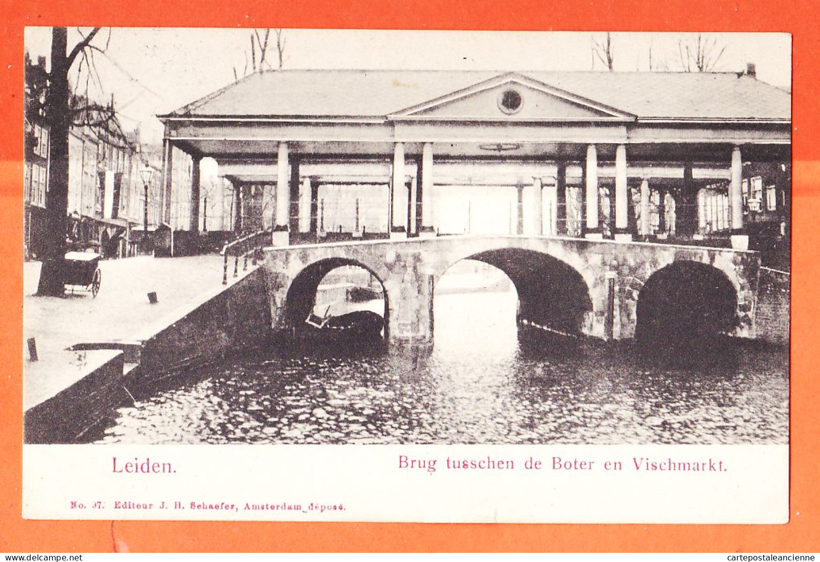 36529 / ⭐ Rare LEIDEN Zuid-Holland Brug Tusschen Boter Vischmarkt 1905s à HUGUET Paris / Nederland Editeur SCHAEFER 37 - Leiden