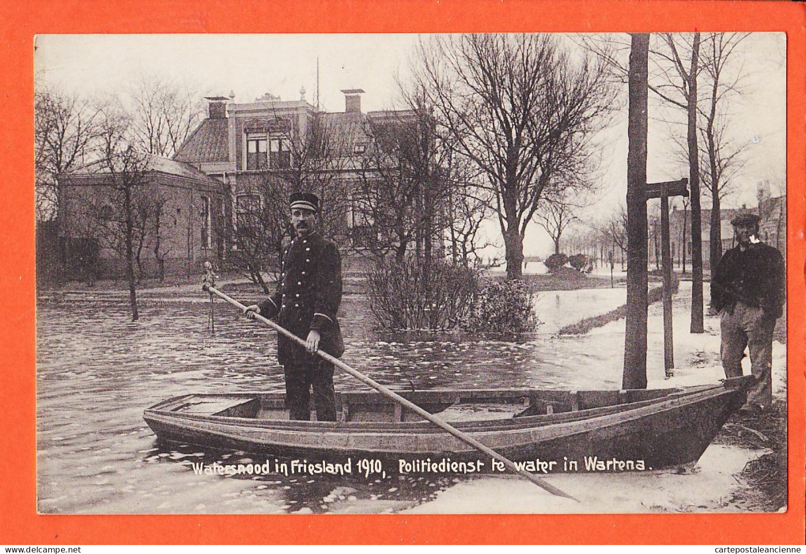 36500 / ◉ ♥️ Rare WARTENA Leeuwarden Watersnood In Friesland 1910 Politiedienst Te Water WARTEN Inondations MINERVA 1 - Leeuwarden