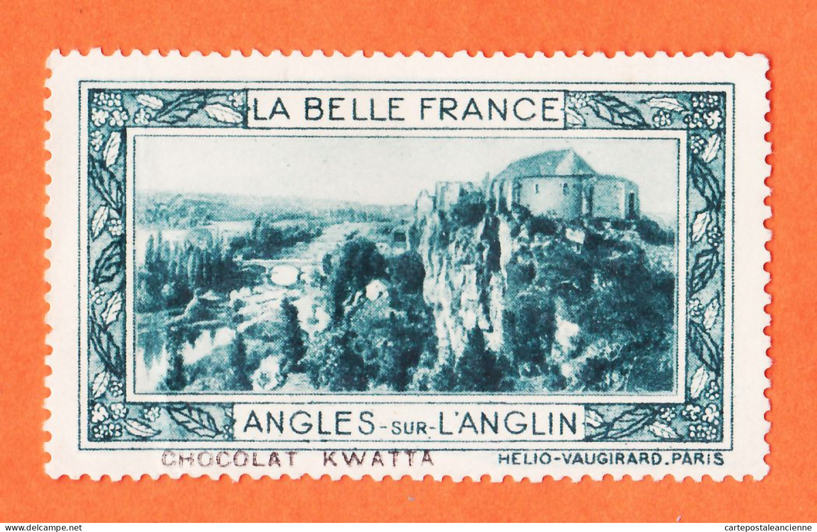 36976 / ⭐ ◉ LANGLES-sur-L'ANGLIN 86-Yonne Pub Chocolat KWATTA Vignette Collection BELLE FRANCE HELIO-VAUGIRARD - Toerisme (Vignetten)