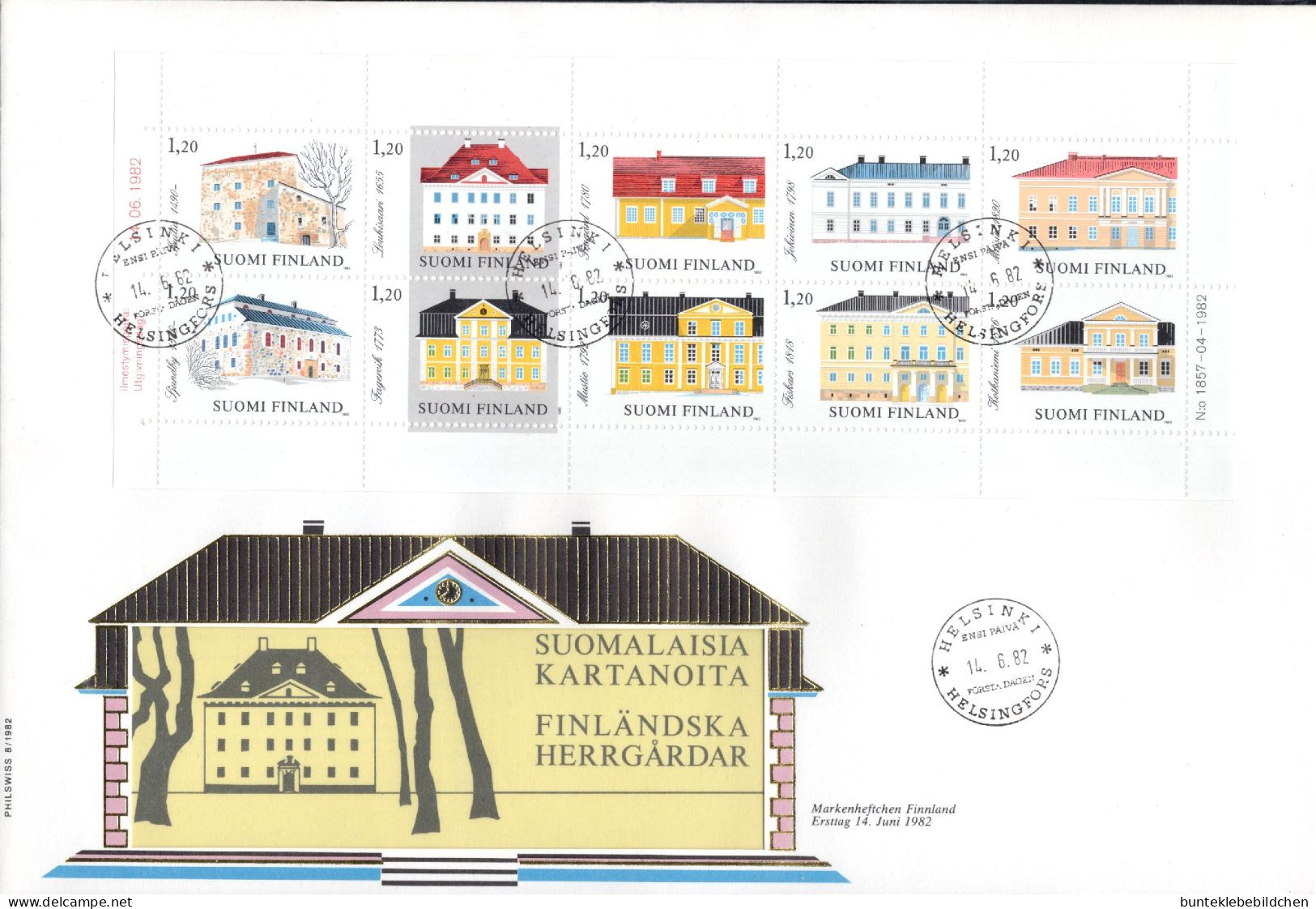 Finnland- Markenheftchen- Schmuck FDC, 14. Juni 1982 - Selten Angeboten - FDC