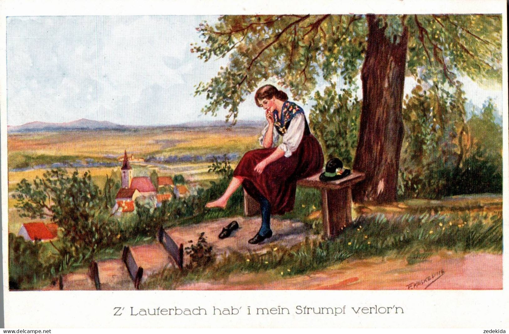 F6653 - Lauterbach - Kaskeline Liedkarte Künstlerkarte - WSSB Deutsche Lieder - Kaskeline