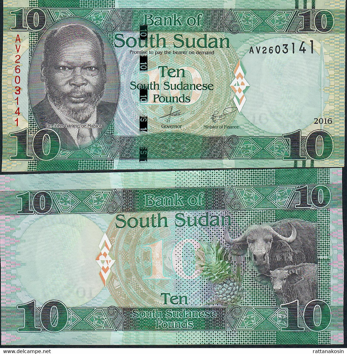 SOUTH SUDAN P12b 10 Pounds 2016 #AV       UNC - South Sudan