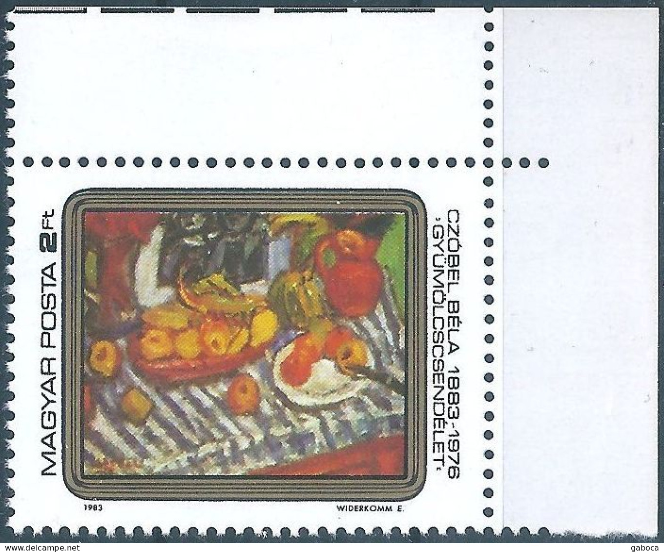 C5834 Hungary Art Painting Flora Fruit Berry Artist Czóbel MNH RARE - Fruits