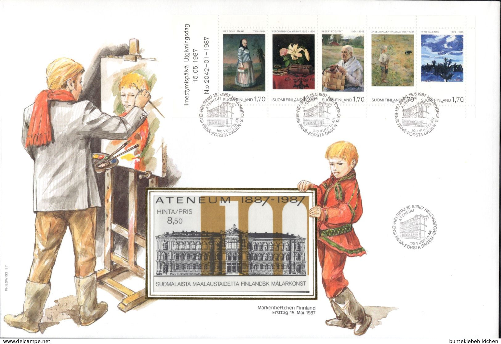 Finnland- Markenheftchen- Schmuck FDC, 15. Mai 1987 - Selten Angeboten - FDC