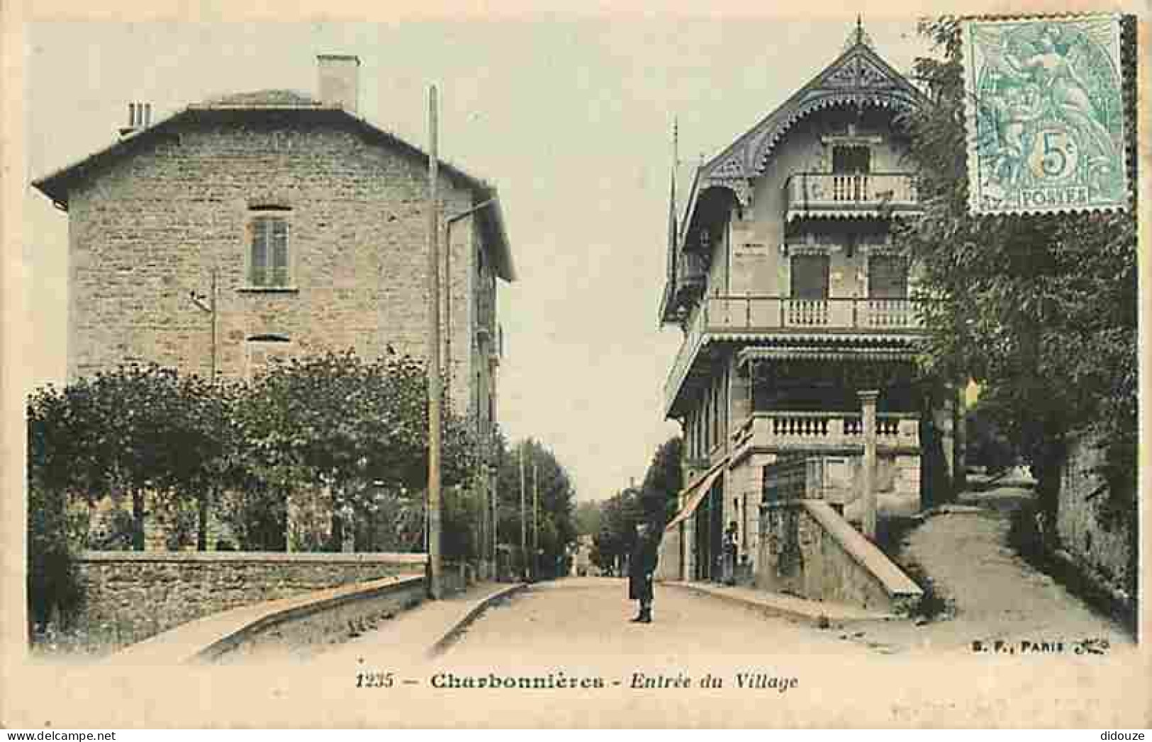 69 - Charbonnières - Entrée Du Village - Animée - Colorisée - Oblitération Ronde De 1906 - CPA - Voir Scans Recto-Verso - Charbonniere Les Bains