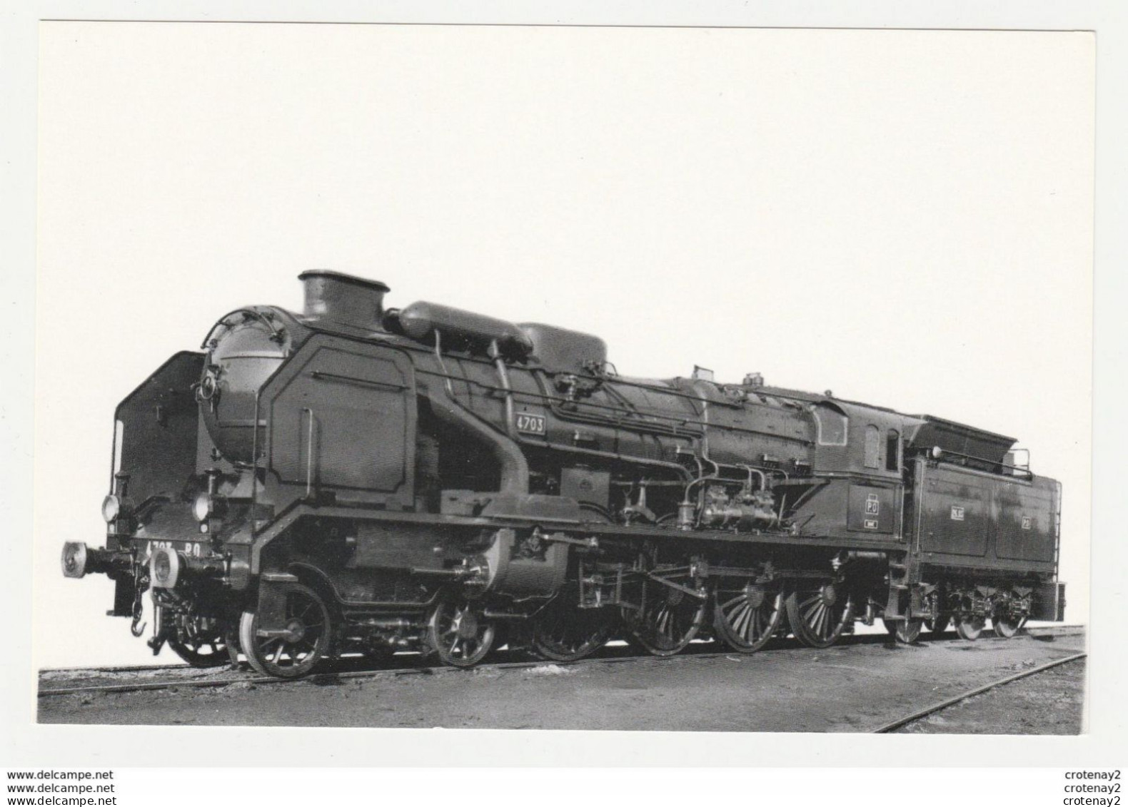 REPRO PHOTO TRAIN VOIR DOS Tampon Club AMFI Arcueil Wagon Locomotive Vapeur 240 A Cie Des CF De PO N°4703 - Other & Unclassified