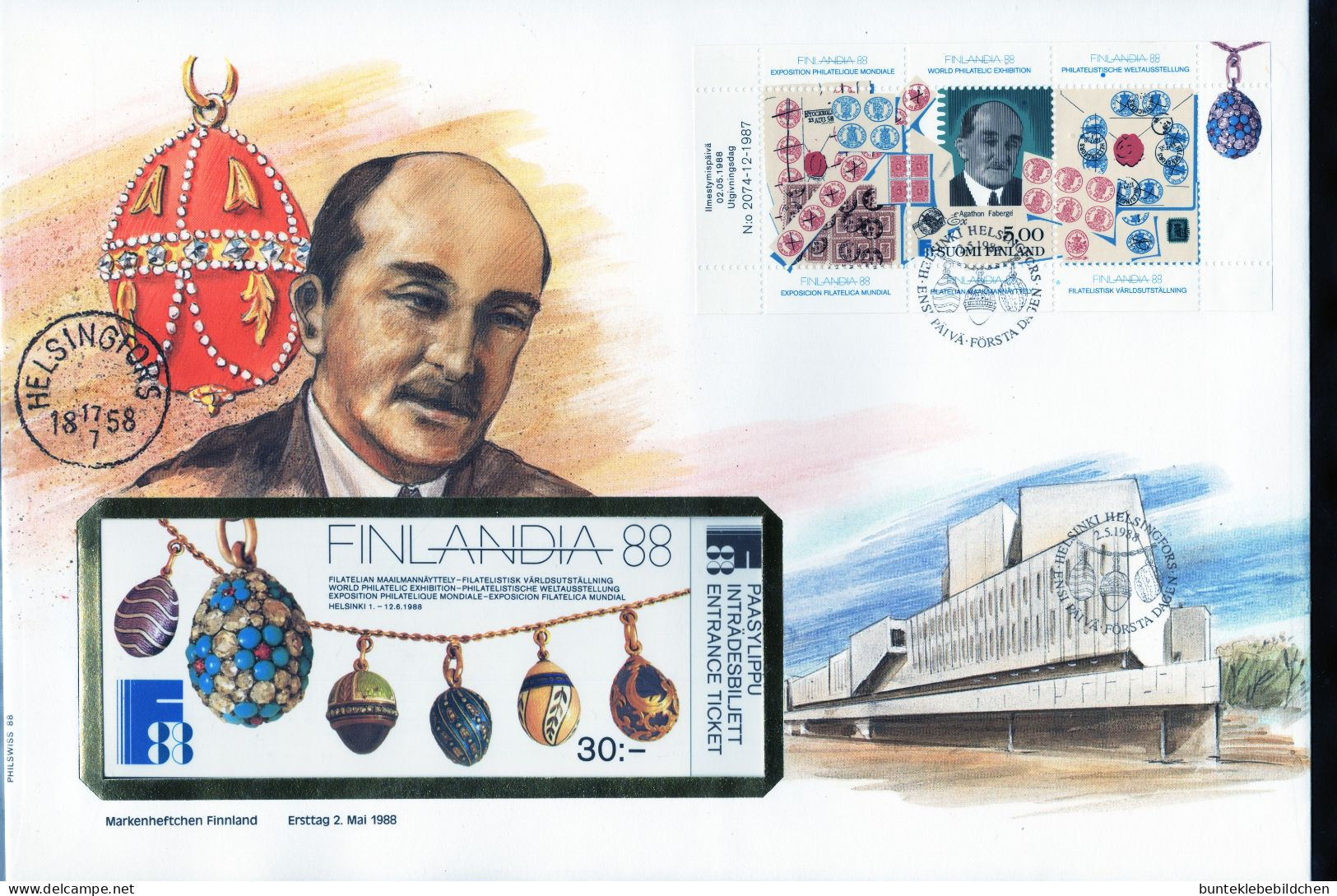 Finnland- Markenheftchen- Schmuck FDC, 2.Mai 1988 - Selten Angeboten - FDC