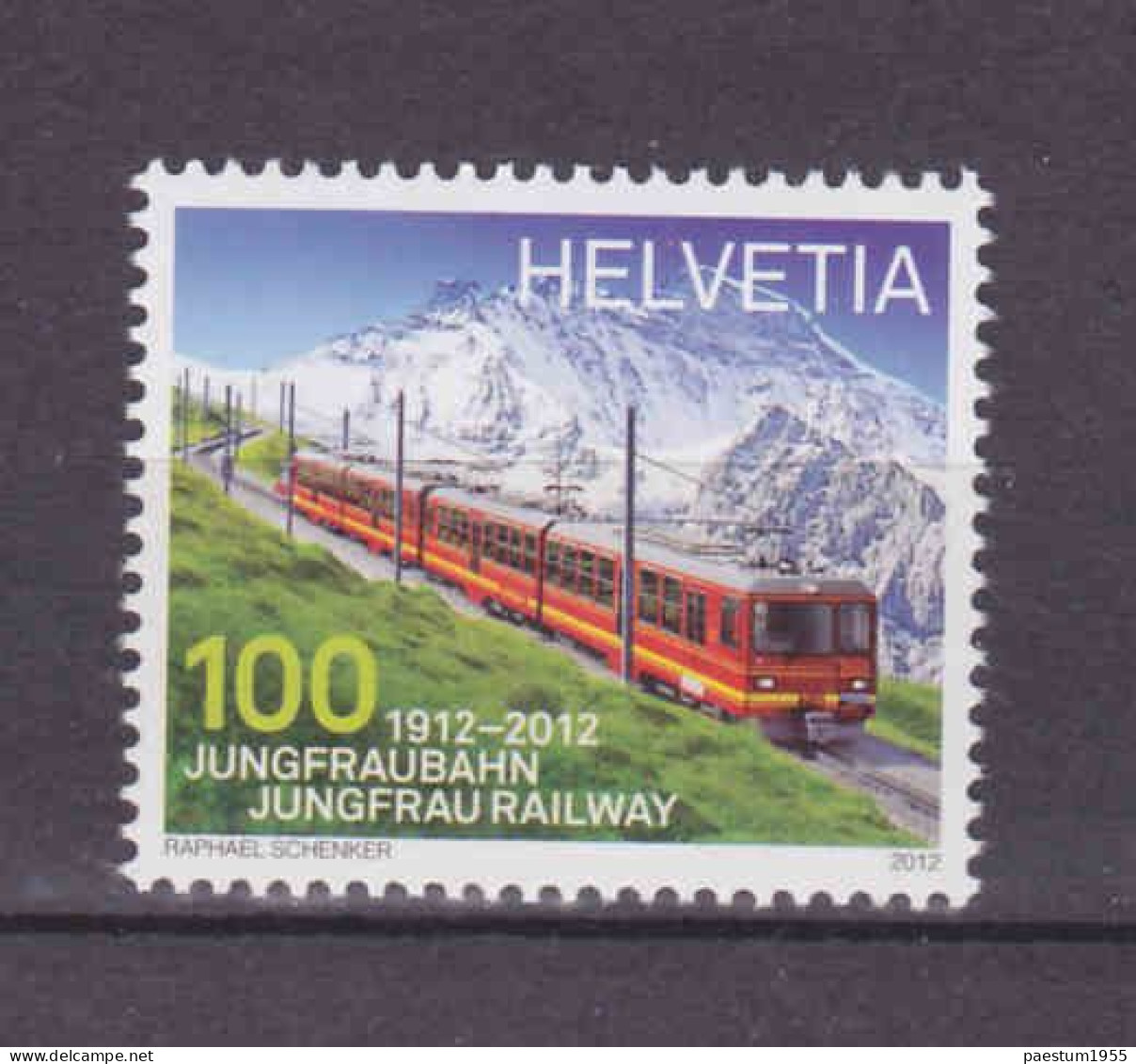 Timbres Neuf** MNH SUISSE HELVETIA SWITZERLAND 2012 Centenaire Du Chemin De Fer JUNGFRAU 2233 2159 - Bahnwesen