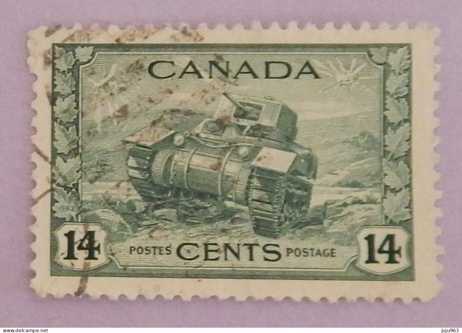 CANADA YT 215 OBLITÉRÉ "CHAR D ASSAUT" ANNÉES 1943/1948 - Oblitérés