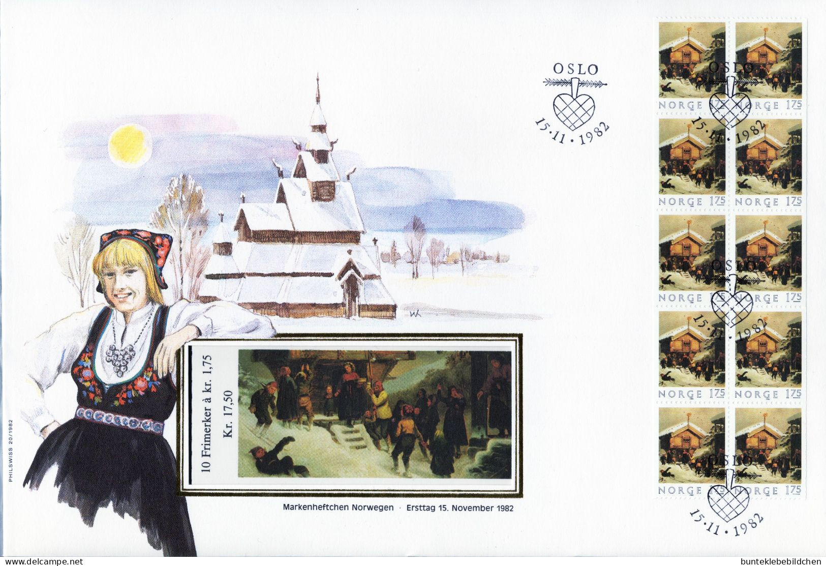 Norwegen- Markenheftchen- Schmuck FDC, 15. November 1982 - Selten Angeboten - FDC