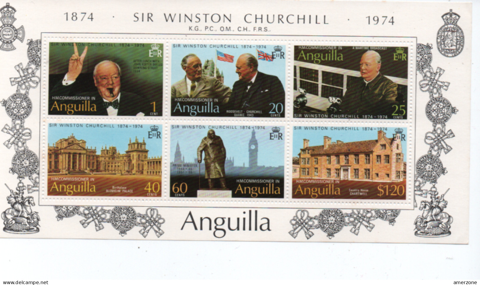 Hommage A  WINSTON CHURCHILL Avec Un Bloc Neuf D ANGUILLA - Anguilla (1968-...)