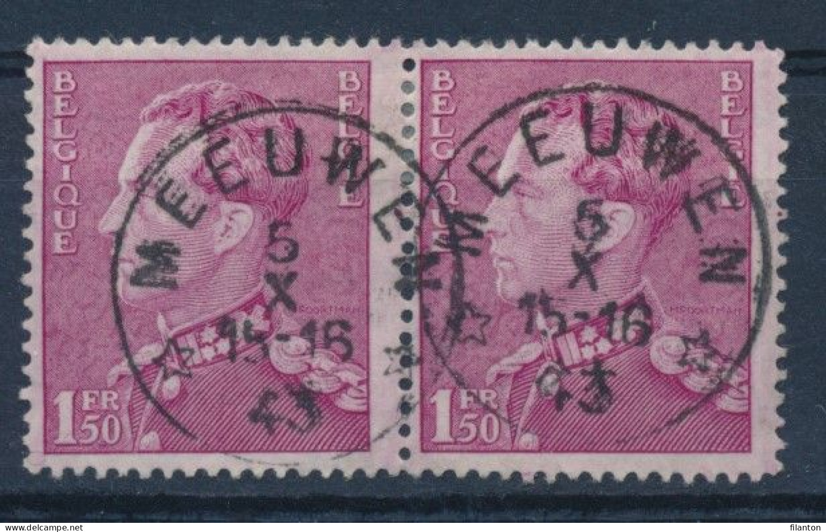 OBP Nr 429 (paar/paire) -  *MEEUWEN* - Depot-relais - (ref. ST-2688) - Postmarks With Stars