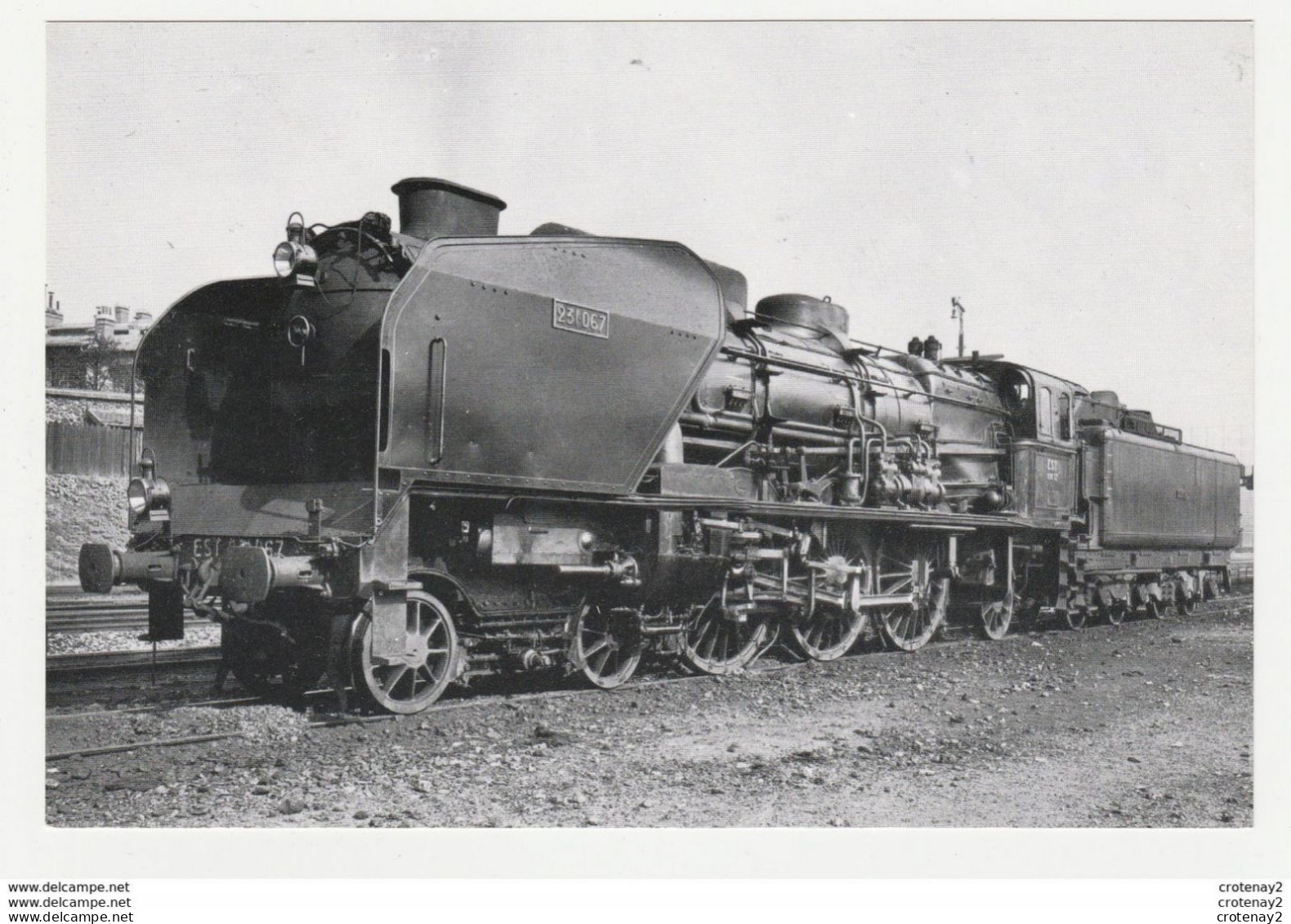 REPRO PHOTO TRAIN VOIR DOS Tampon Club AMFI Arcueil Wagon Locomotive Vapeur Type 231 Des CF De L'EST Série 12S N°231.067 - Altri & Non Classificati