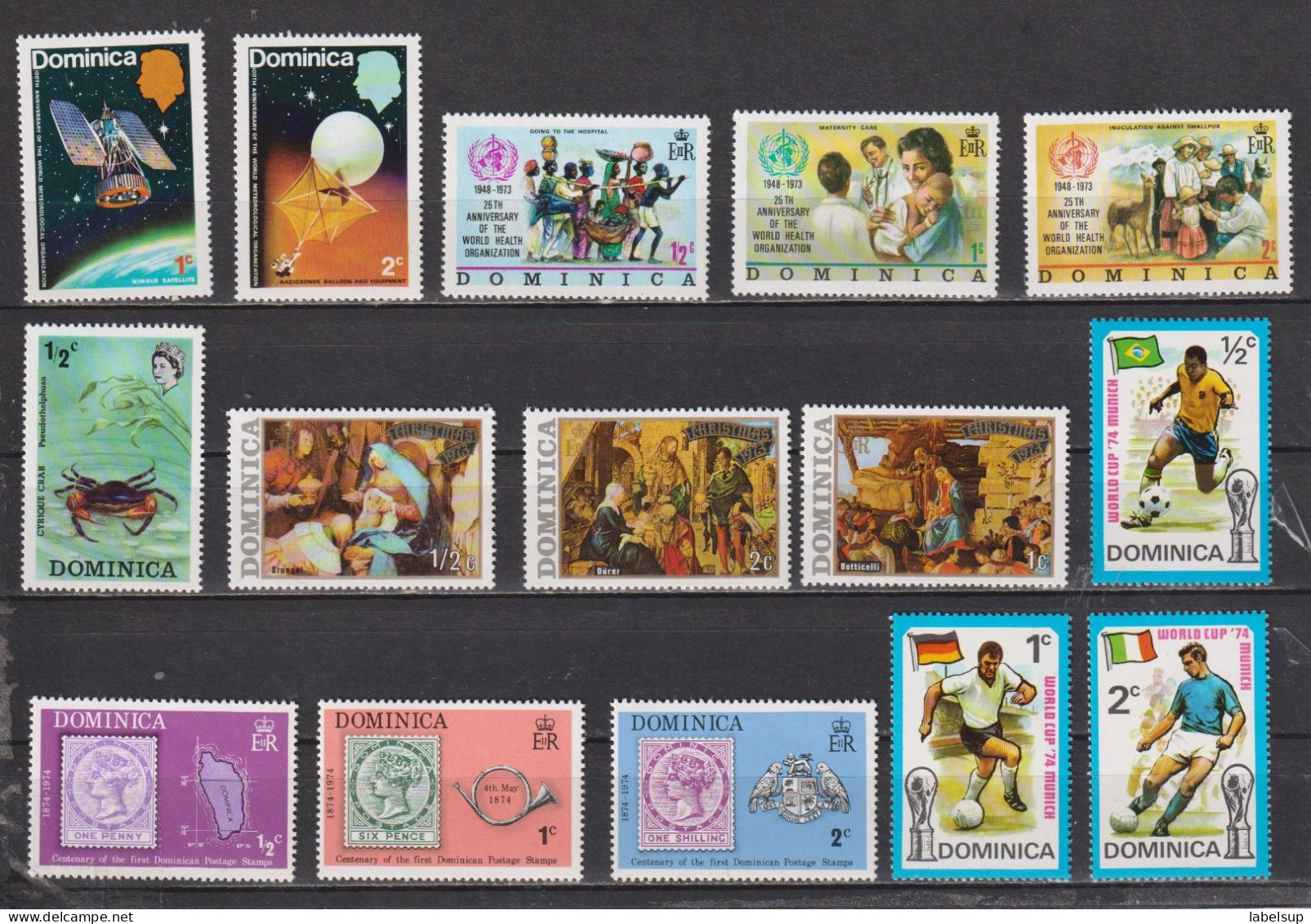 Timbres Neufs** De Dominique De 1973 à 1974 Entre 348 Et 391 - Dominique (...-1978)