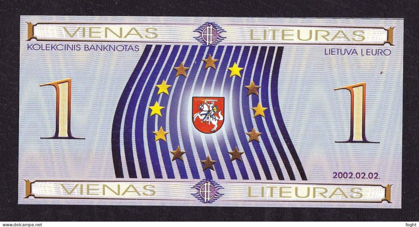 2002 Lithuania Souvenir Bill 1 Liteuras - Lituania