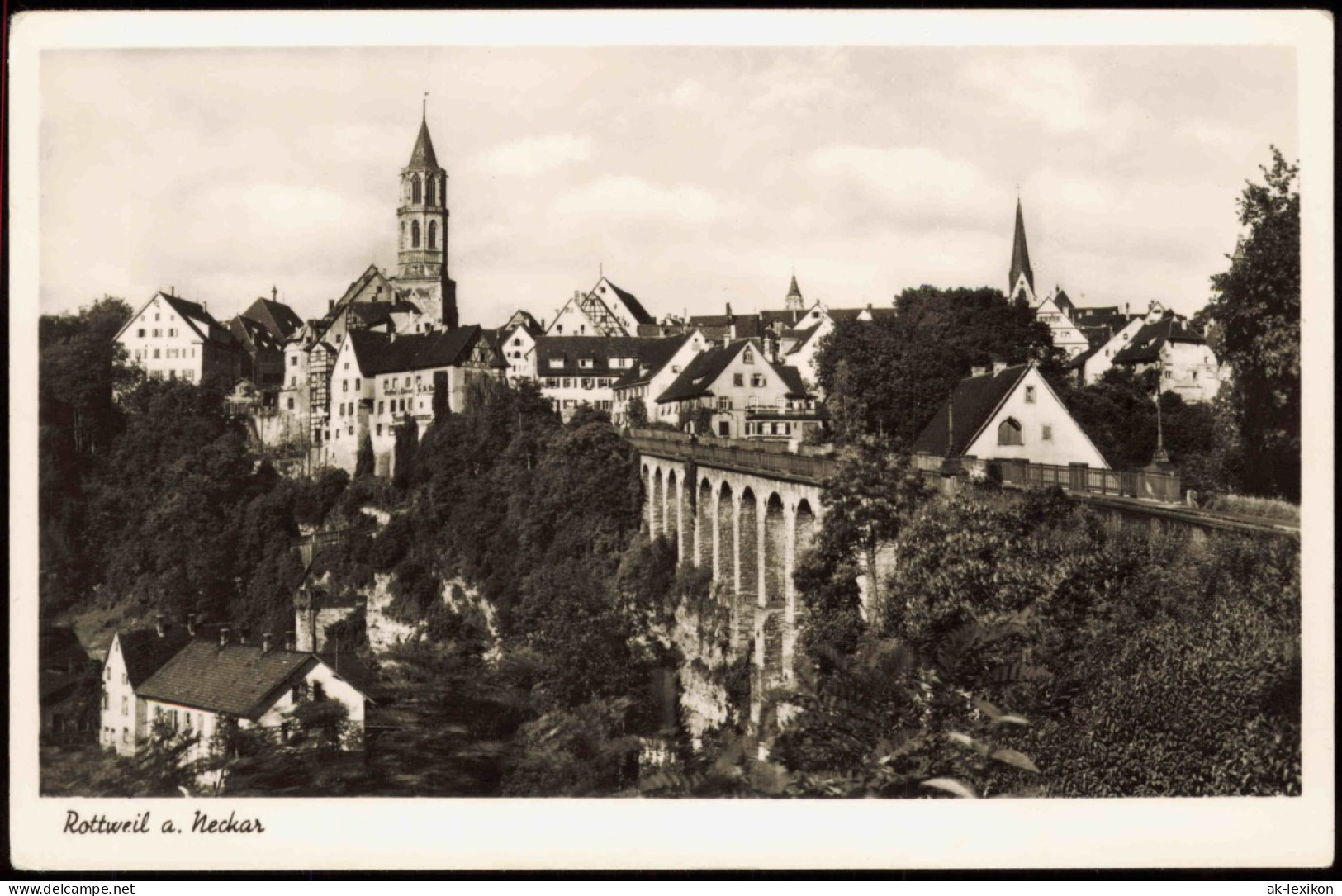 Ansichtskarte Rottweil (Neckar) Panorama, Brücke 1956 - Rottweil