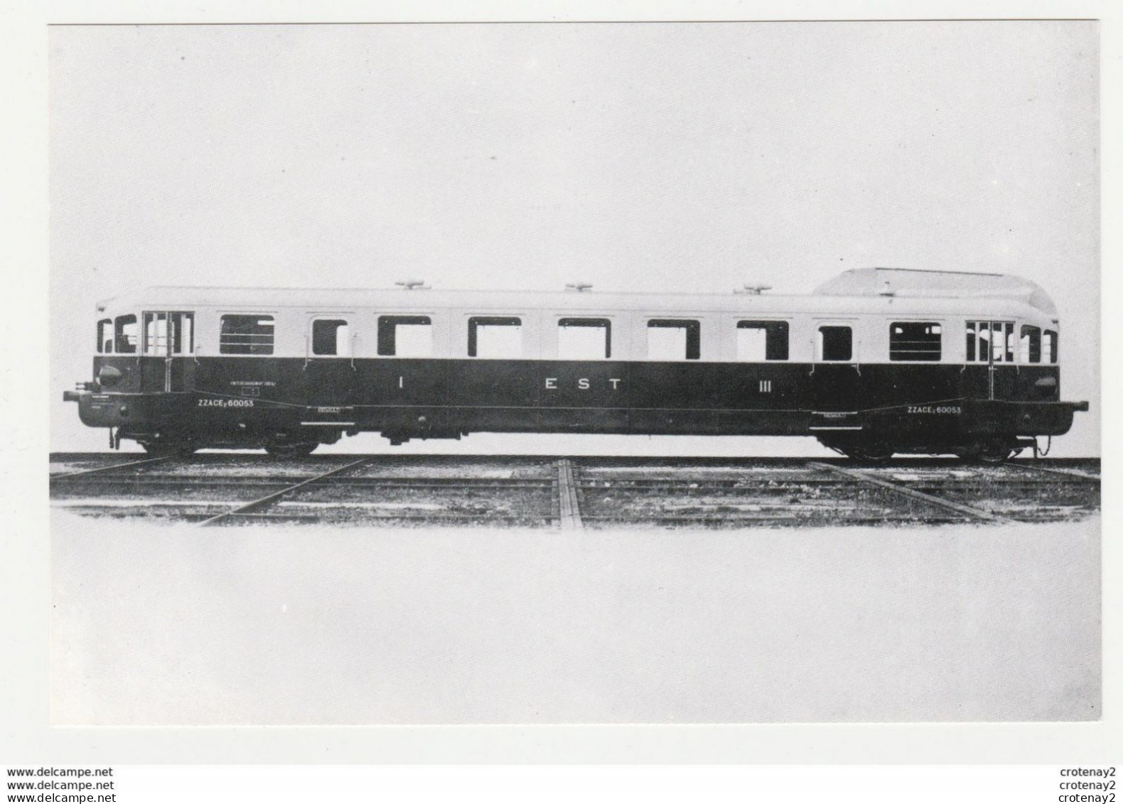 REPRO PHOTO TRAIN VOIR DOS Tampon Club AMFI Arcueil Wagon VH Des CF De L'EST Autorail ZZACE N°60053 1ère & 3ème Classe - Other & Unclassified