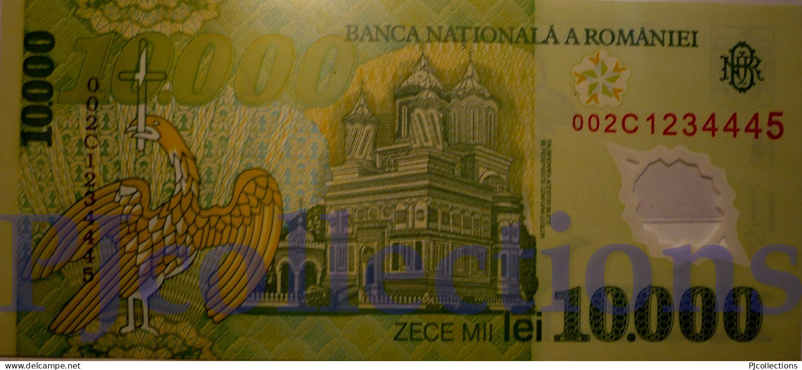 ROMANIA 10000 LEI 2000 PICK 112a POLYMER UNC GROWING SERIES "002C 1234445" - Romania