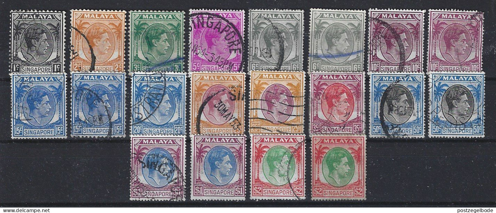 Maleisie Malaysia Singapore Serie King Edward Used/MLH - Singapore (...-1959)