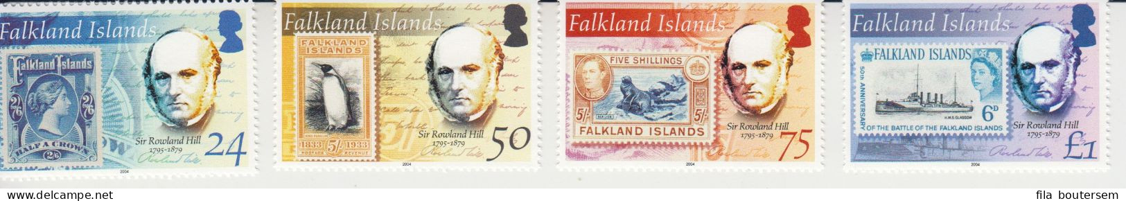 Falkland Islands 2004 125th Anniversary Of Death Of Rowland Hill Set Of 4, SG 989/92 - Rowland Hill