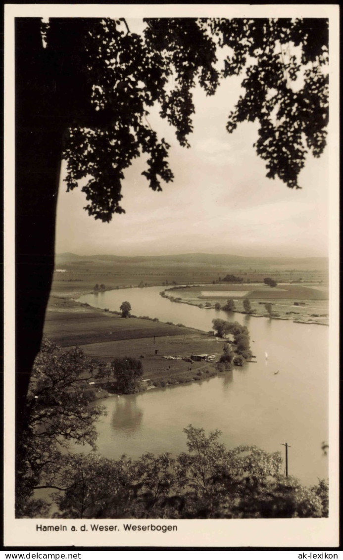 Ansichtskarte Hameln Blick Auf Den Weserbogen 1952 - Hameln (Pyrmont)