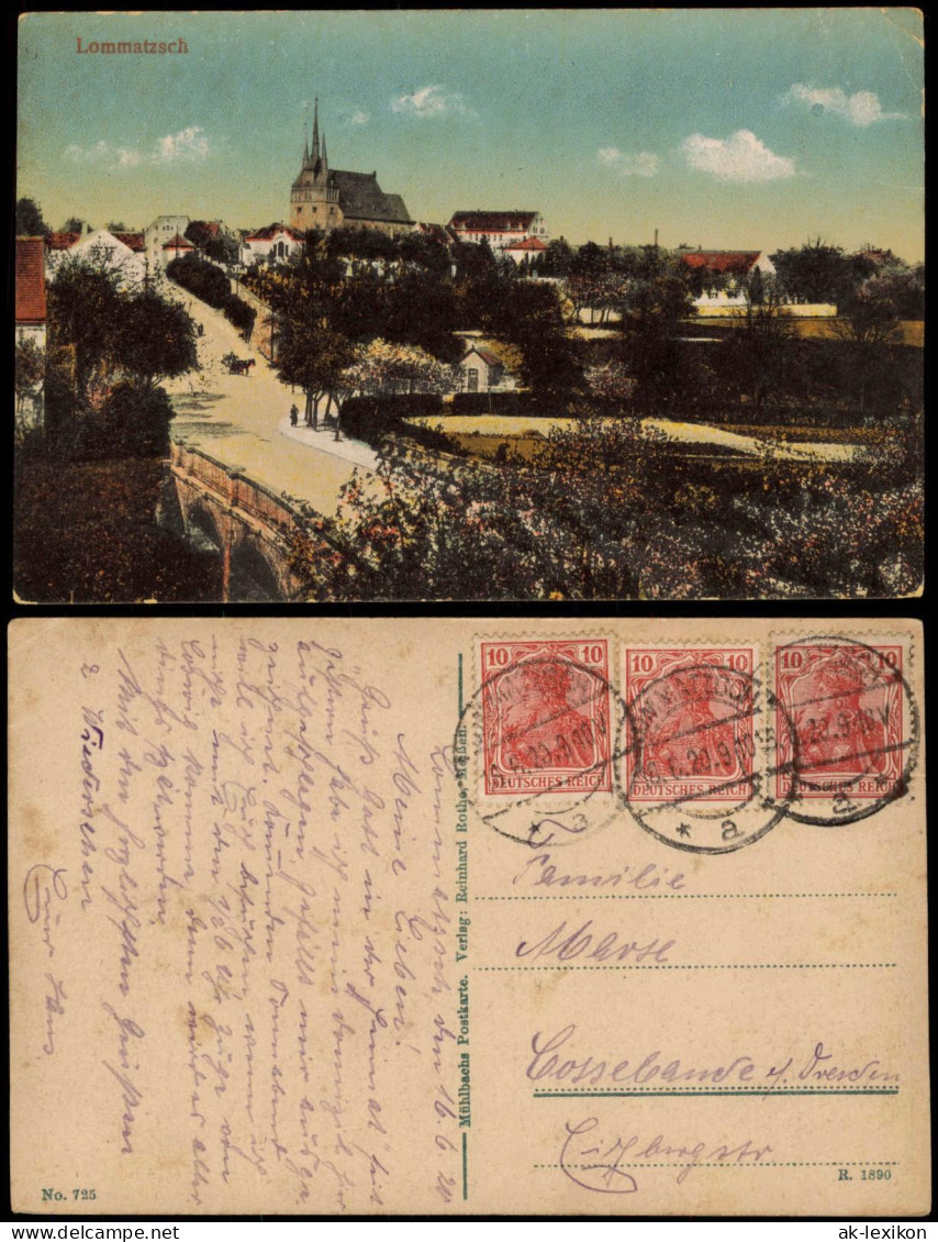 Ansichtskarte Lommatzsch Straßenpartie 1920 - Lommatzsch