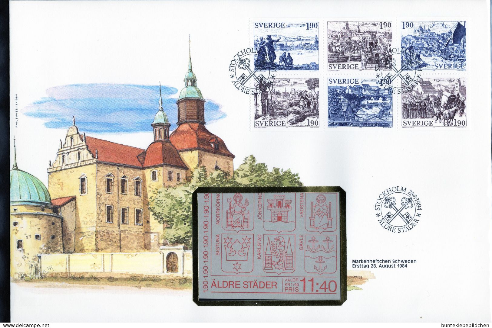 Schweden- Markenheftchen- Schmuck FDC, 28. August 1984 - Selten Angeboten - FDC