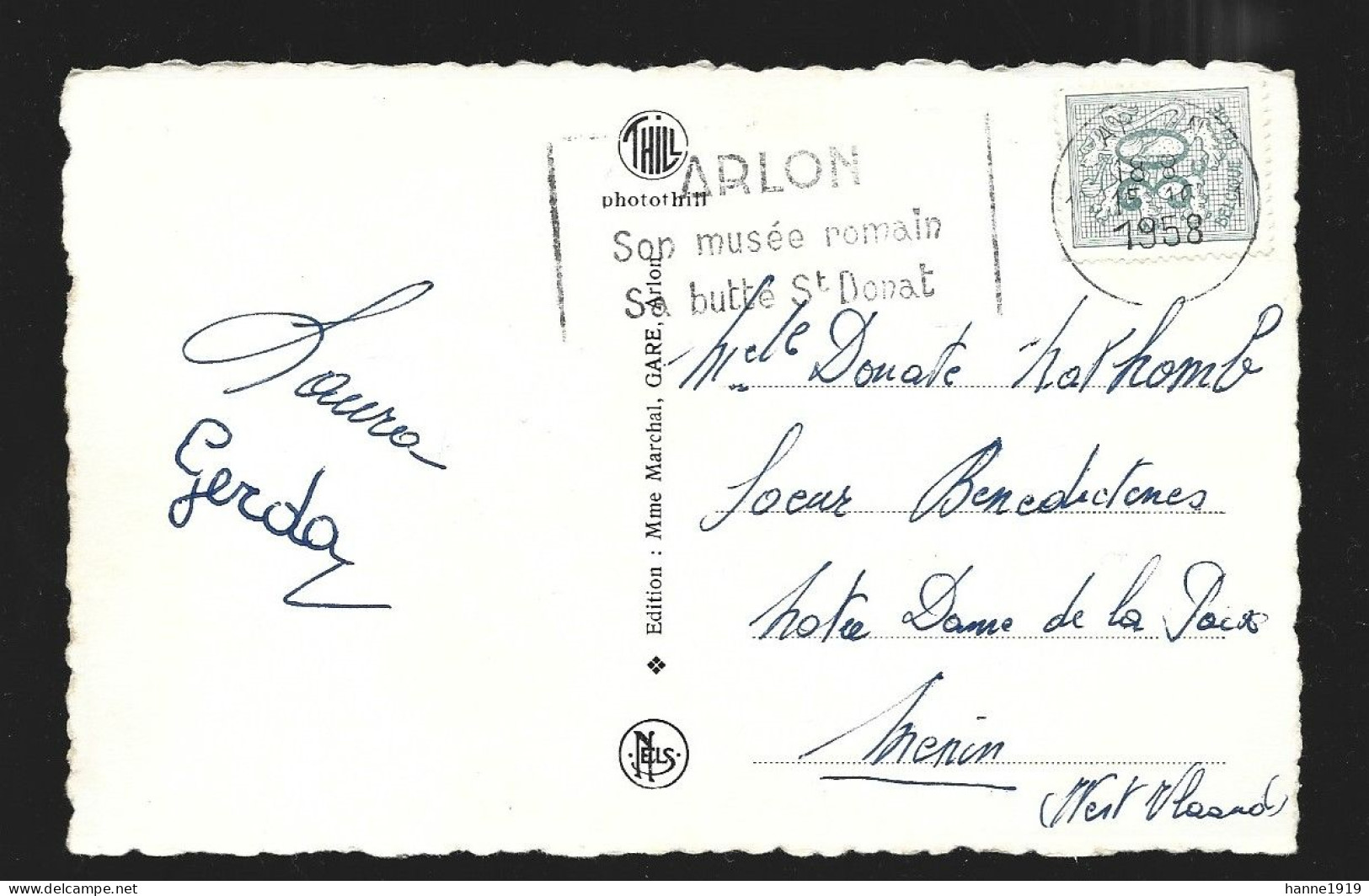 Arlon Photo Carte Souvenir D' Arlon Cachet 1958 Arlon Luxembourg Htje - Arlon