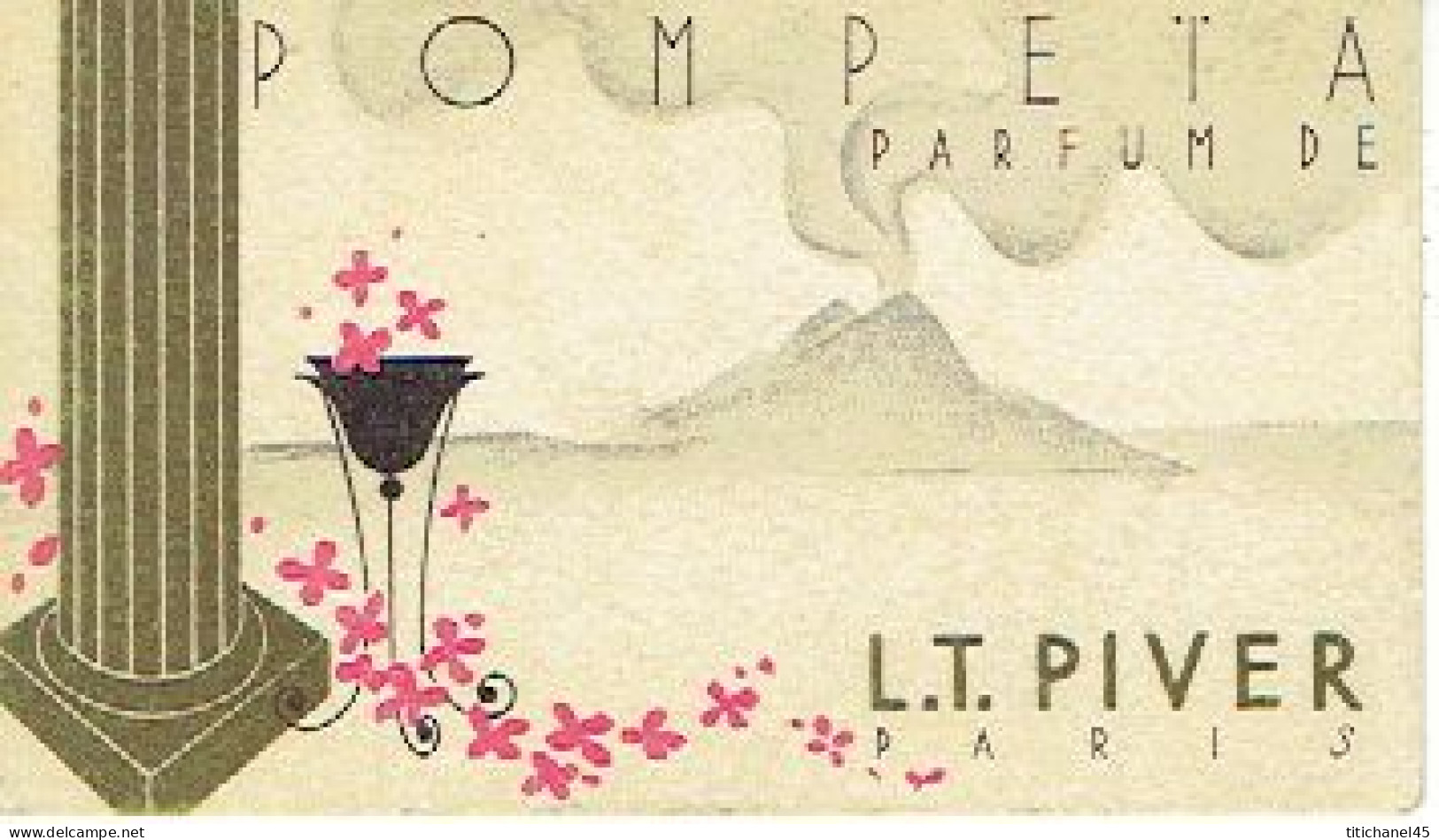 Carte Parfum POMPEÎA De L.T. PIVER - Calendrier De 1931 Au Verso - Anciennes (jusque 1960)