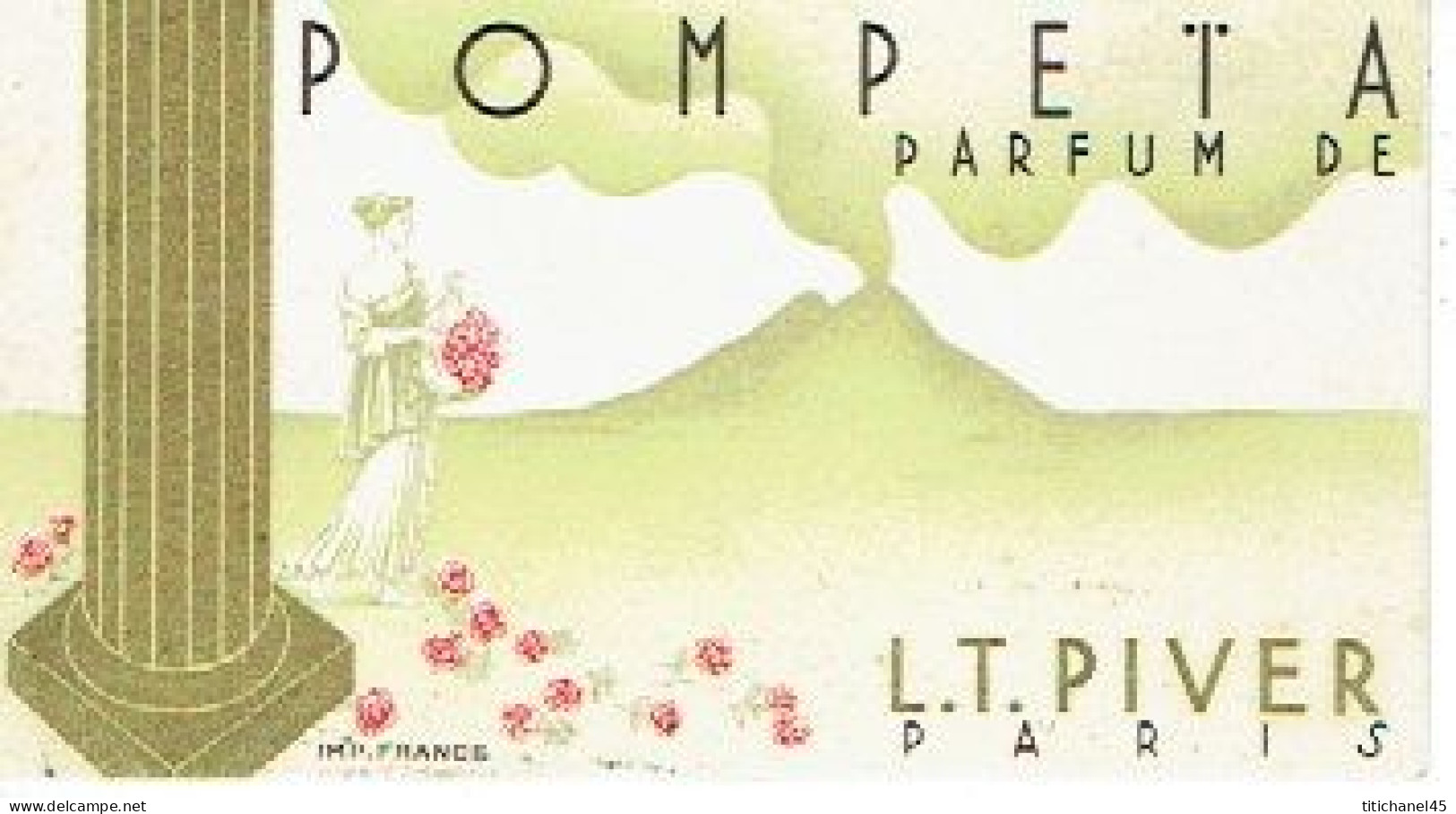 Carte Parfum POMPEÎA De L.T. PIVER - Anciennes (jusque 1960)