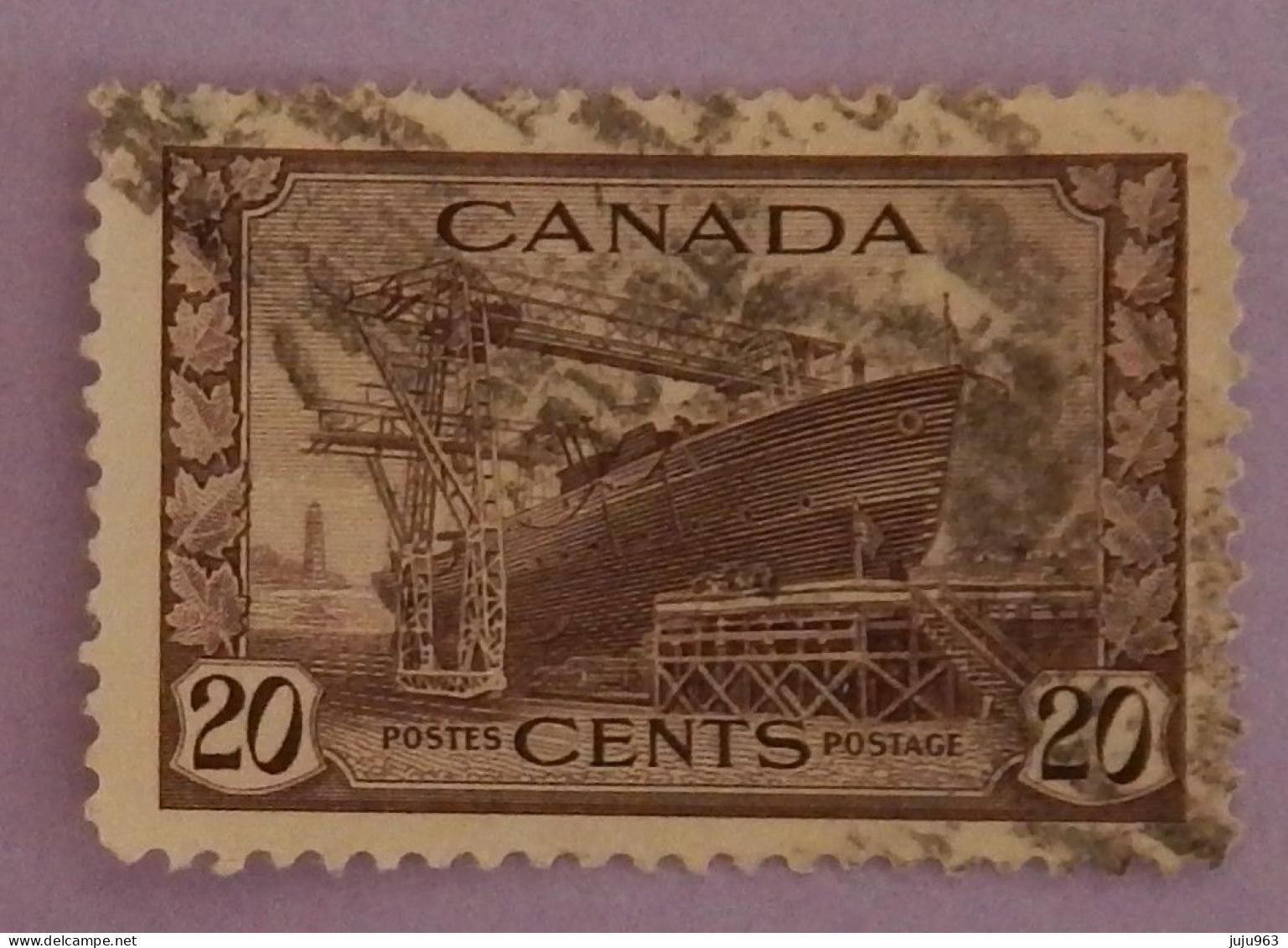 CANADA YT 216 OBLITÉRÉ "CORVETTE" ANNÉES 1943/1948 - Gebruikt