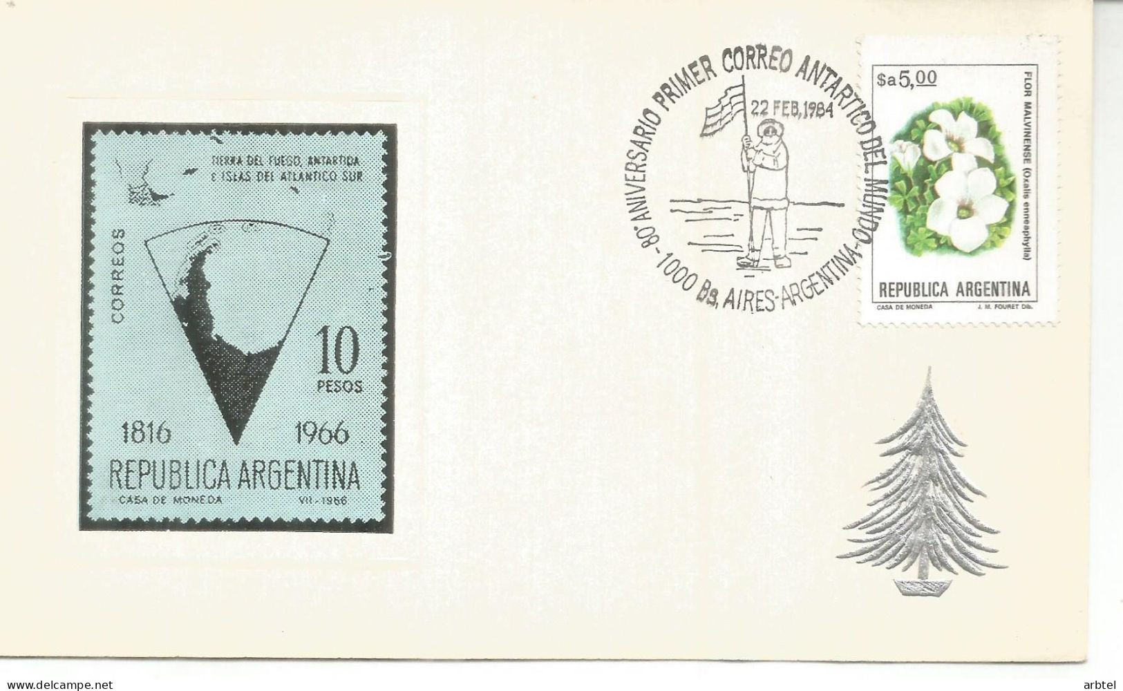 ANTARTICA ANTARCTIC ARGENTINA 80 AÑOS PRIMER CORREO ANTARTICO - Otros & Sin Clasificación