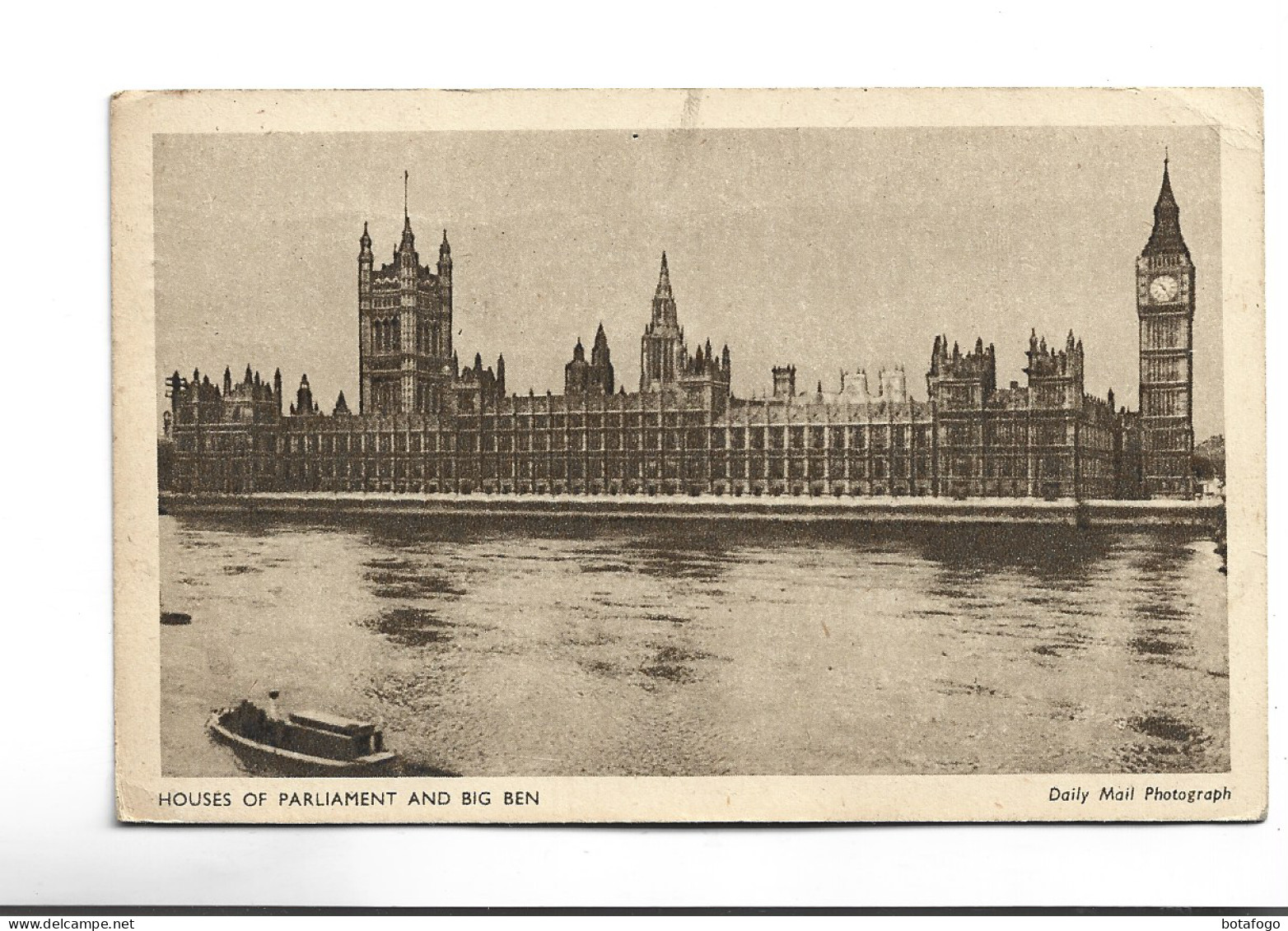 CPA LONDON , HOUSES OF PARLIAMENT  AND BIG BEN   1947! (voir Timbre) - Houses Of Parliament