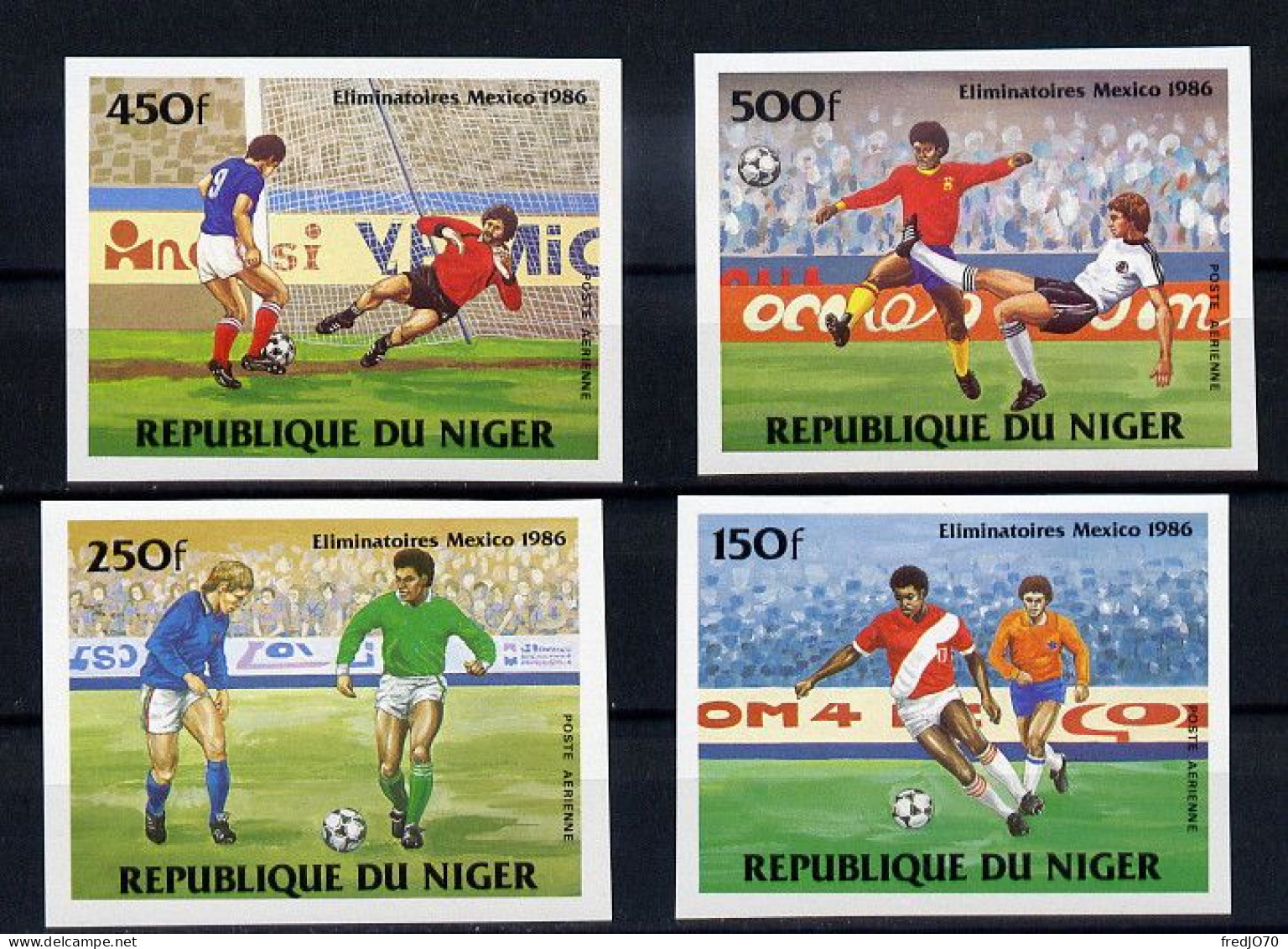 Niger Série Complète Non Dentelé Imperf Football CM 86 ** - 1986 – Mexiko