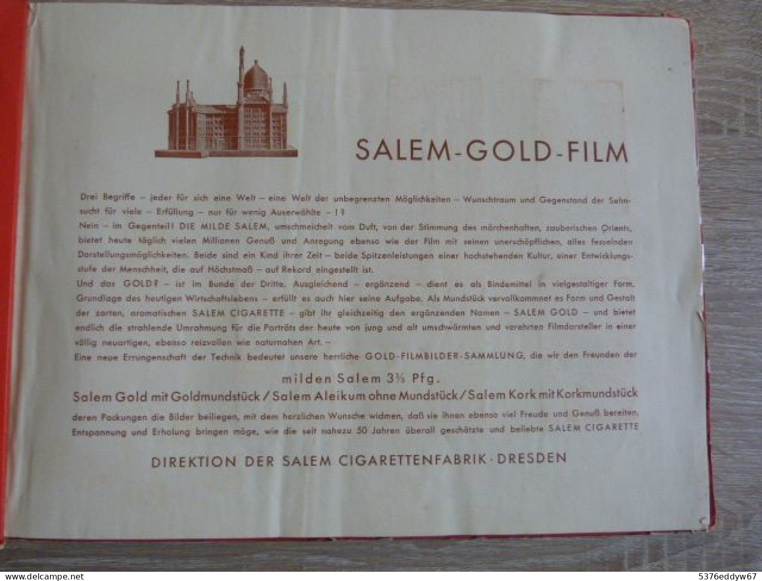 SALEM GOLD-FILM BILDER Album N°1 Complet - Chromos Acteurs Actrices - Albums & Catalogues
