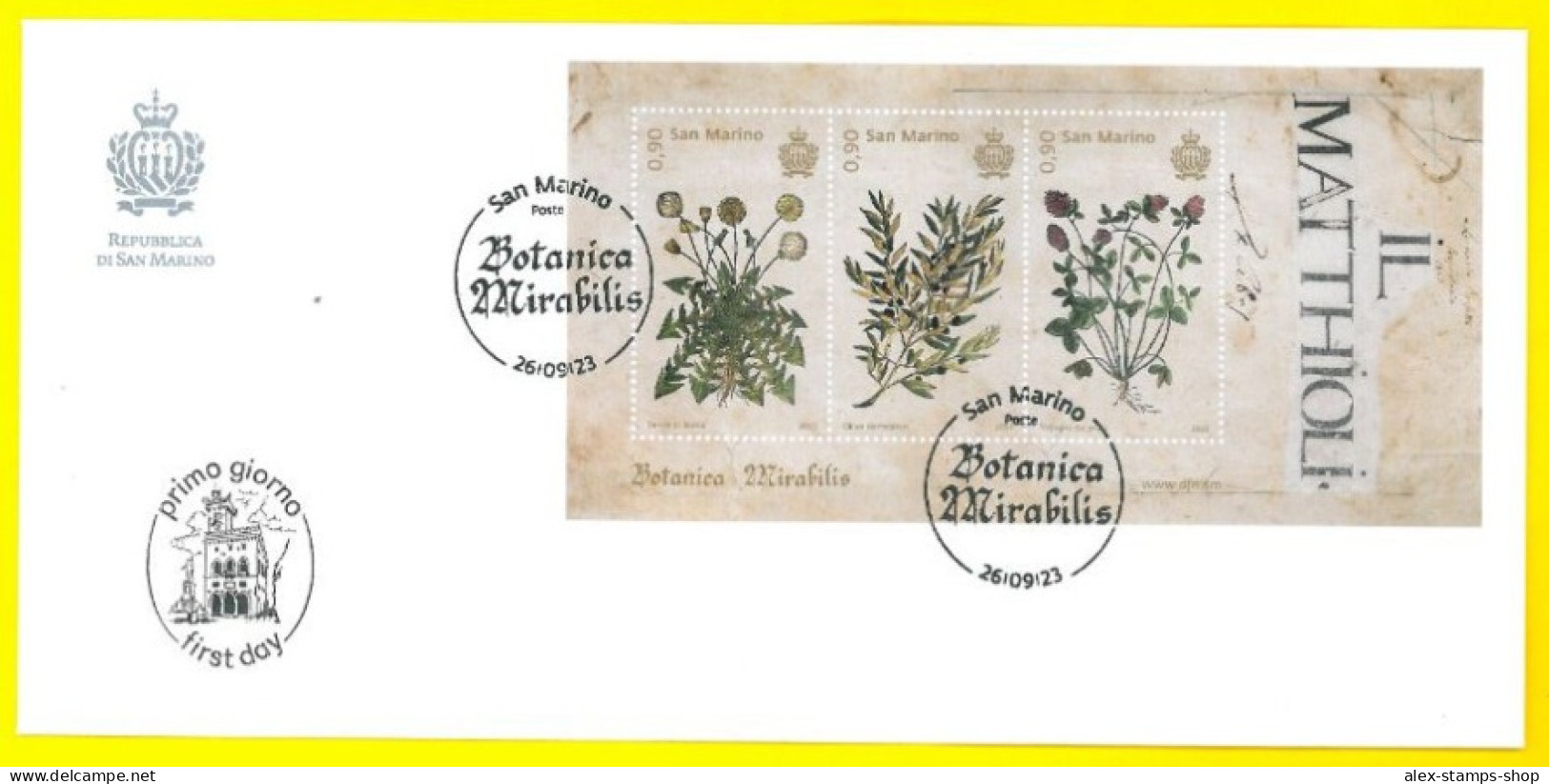 SAN MARINO 2023 FDC Botanica Mirabilis Foglietto - New FDC - FDC