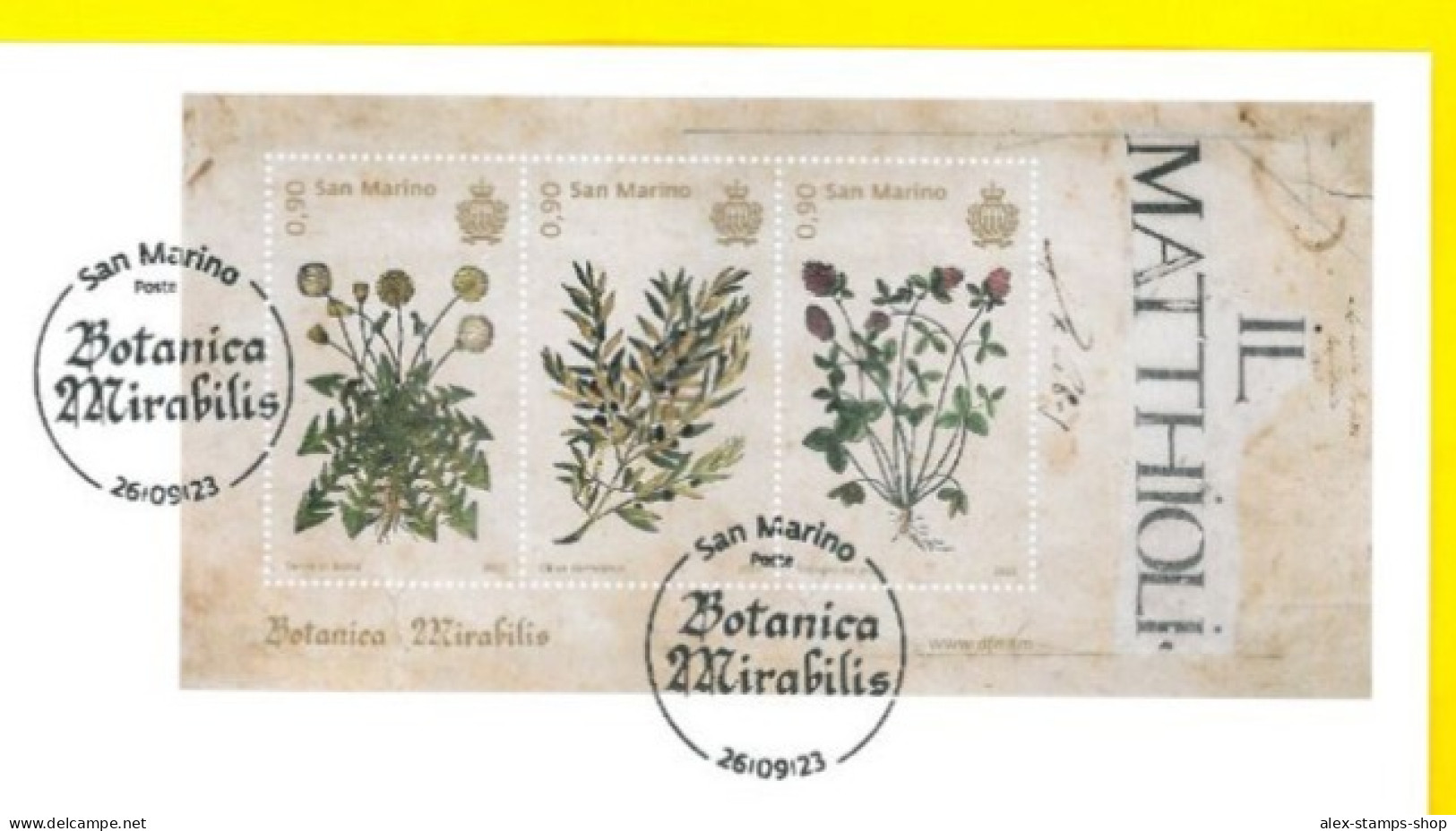 SAN MARINO 2023 FDC Botanica Mirabilis Foglietto - New FDC - FDC