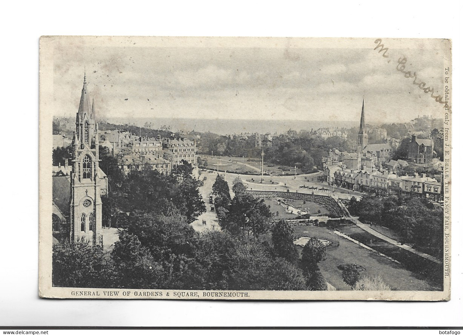 CPA BOURNEMOUTH , VIEW OF GARDENS, SQUARE   (voir Timbre) - Bournemouth (a Partire Dal 1972)