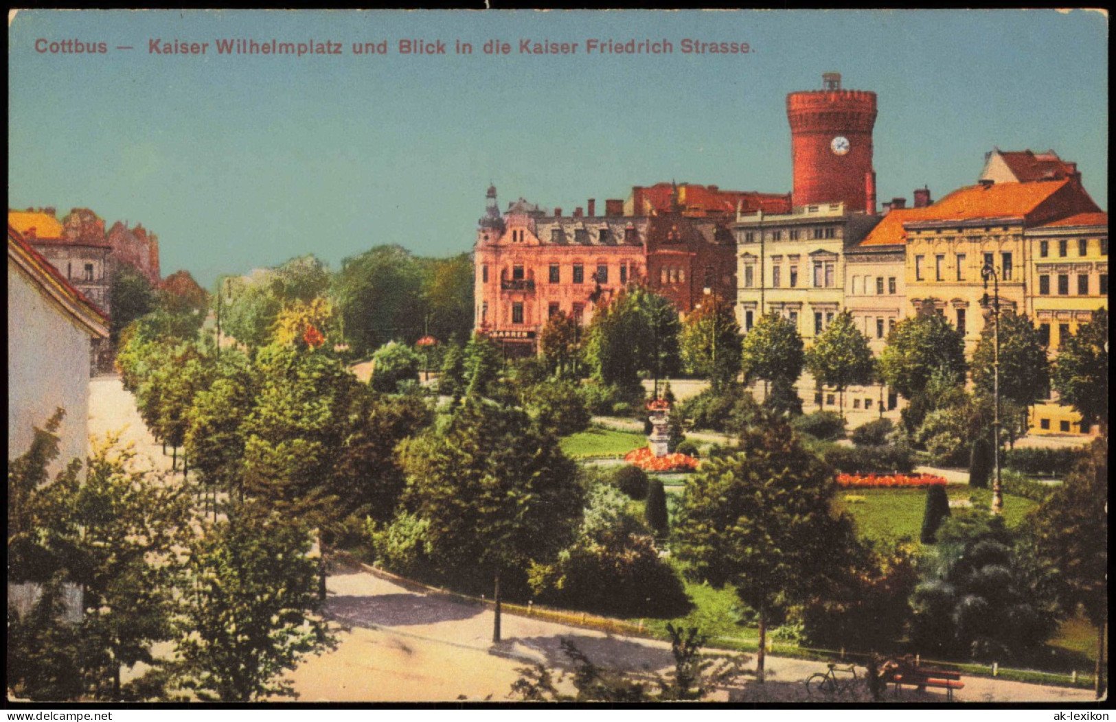 Cottbus Kaiser Wilhelmplatz Und Blick In Die Kaiser Friedrich Strasse. 1914 - Cottbus