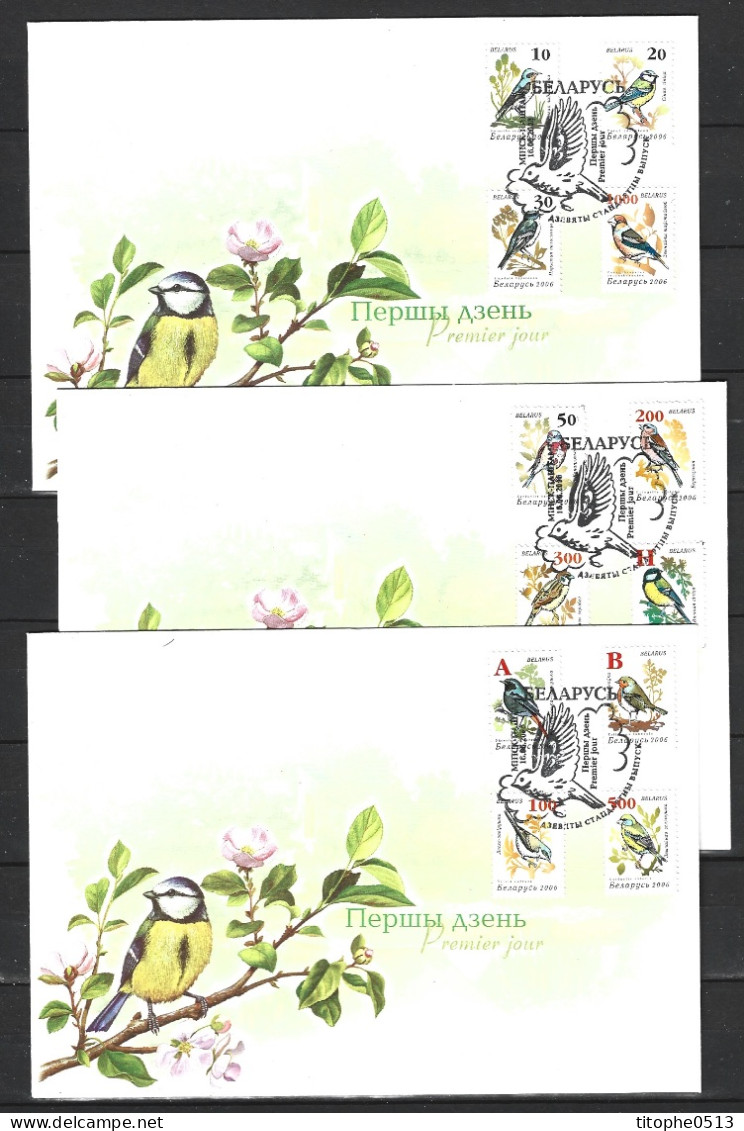 BIELORUSSIE. N°553-64 De 2006 Sur 3 Enveloppes 1er Jour. Oiseaux Des Jardins. - Songbirds & Tree Dwellers