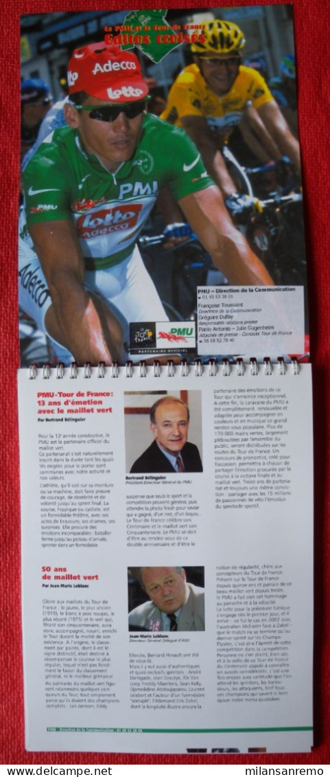 CYCLISME: CYCLISTE : TOUR DE FRANCE 2003 CARNET PMU - Cyclisme