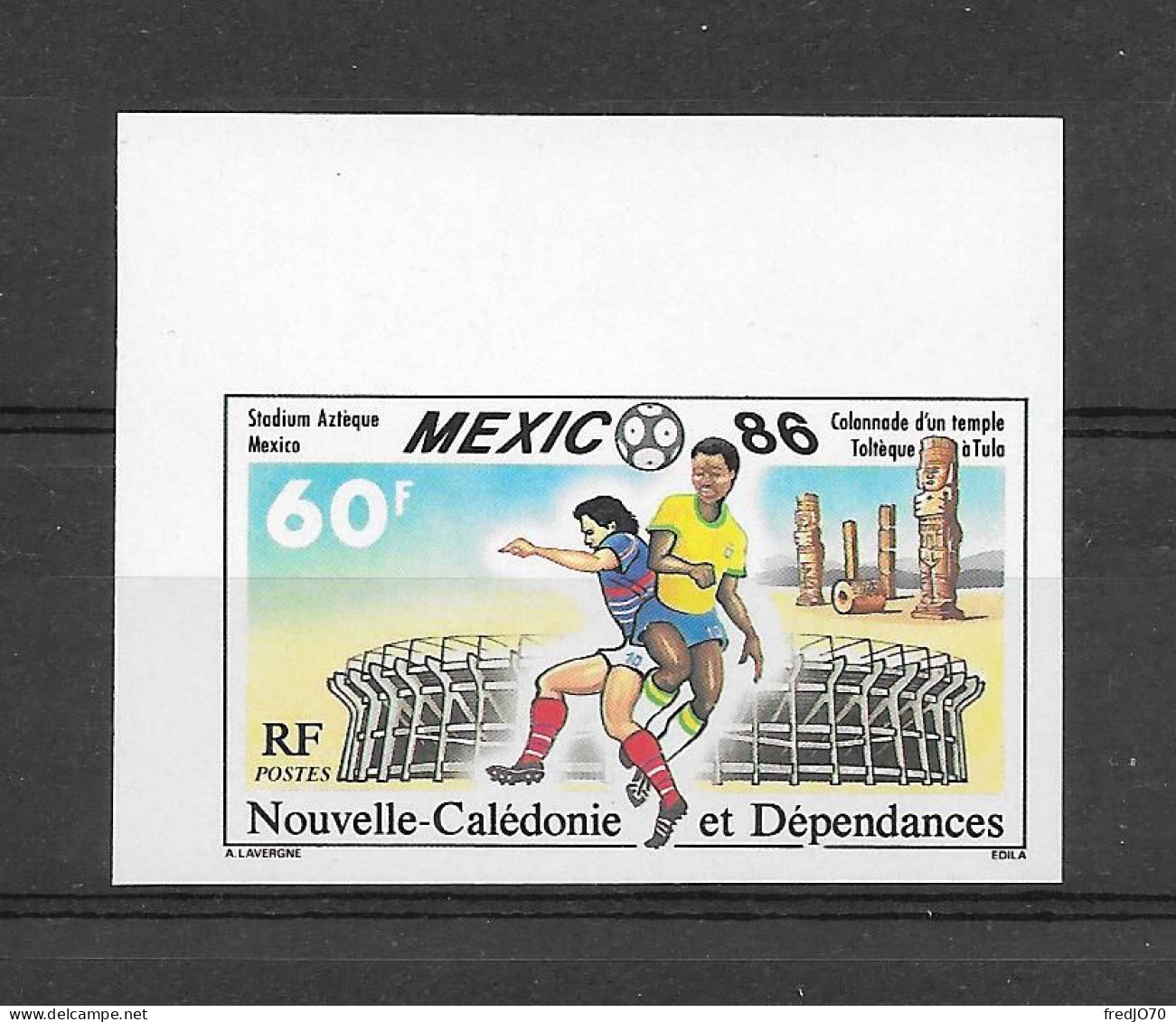 Nouvelle Calédonie Timbre Non Dentelé Imperf Football CM 86 ** - 1986 – Mexiko